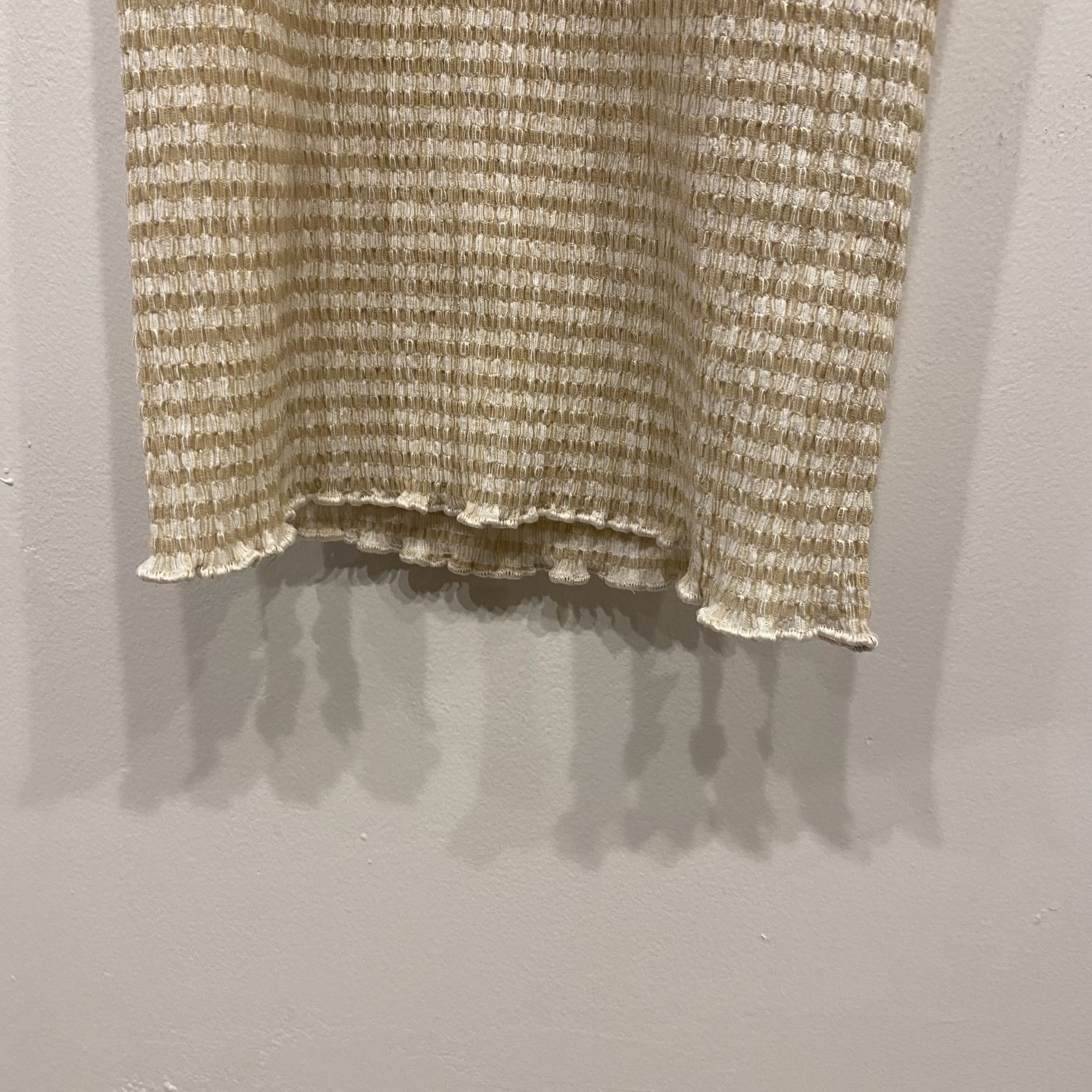 Aritzia Aritzia Wilfred Verona Seersucker Cream Checkered Wide Leg P Size 31" - 4 Thumbnail