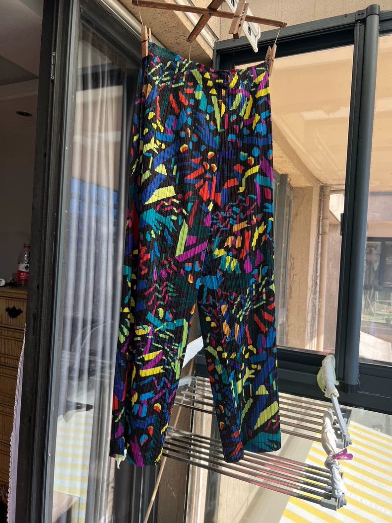 Issey Miyake Issey Miyake size:2 Christmas striped pleated pants Size 23" - 1 Thumbnail