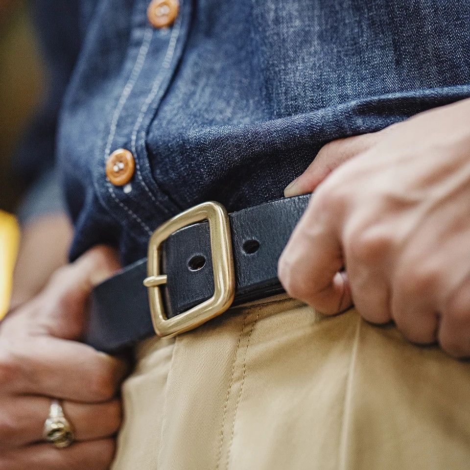 Japanese Brand × Vintage Cowhide ancient cloth printed vegetable tanned belt Size 36 - 5 Thumbnail