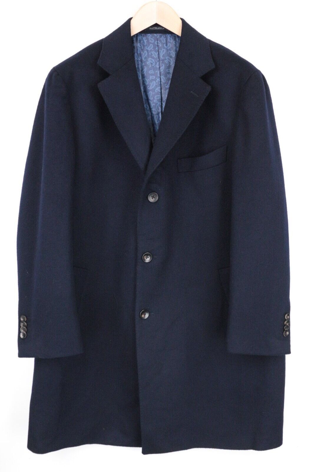 image of Suitsupply Vicenza Uk48R Navywoolnotch Lapel Coat 68517, Men's (Size 2XL)