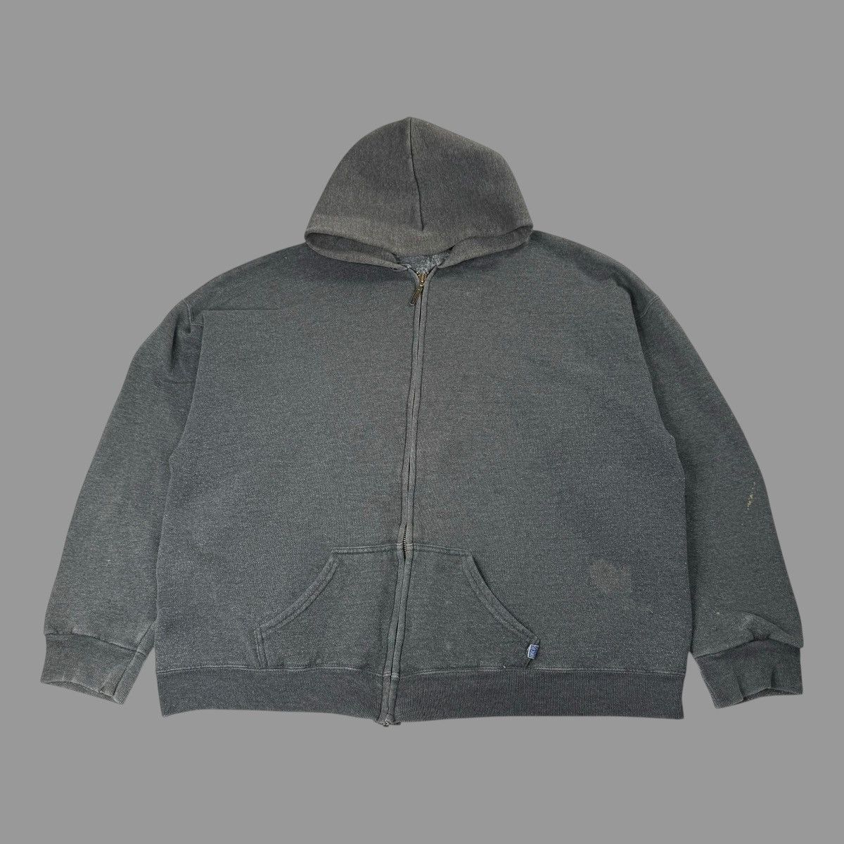 Vintage Vintage Y2K blank dark gray zip up hoodie Size US XL / EU 56 / 4 - 1 Thumbnail