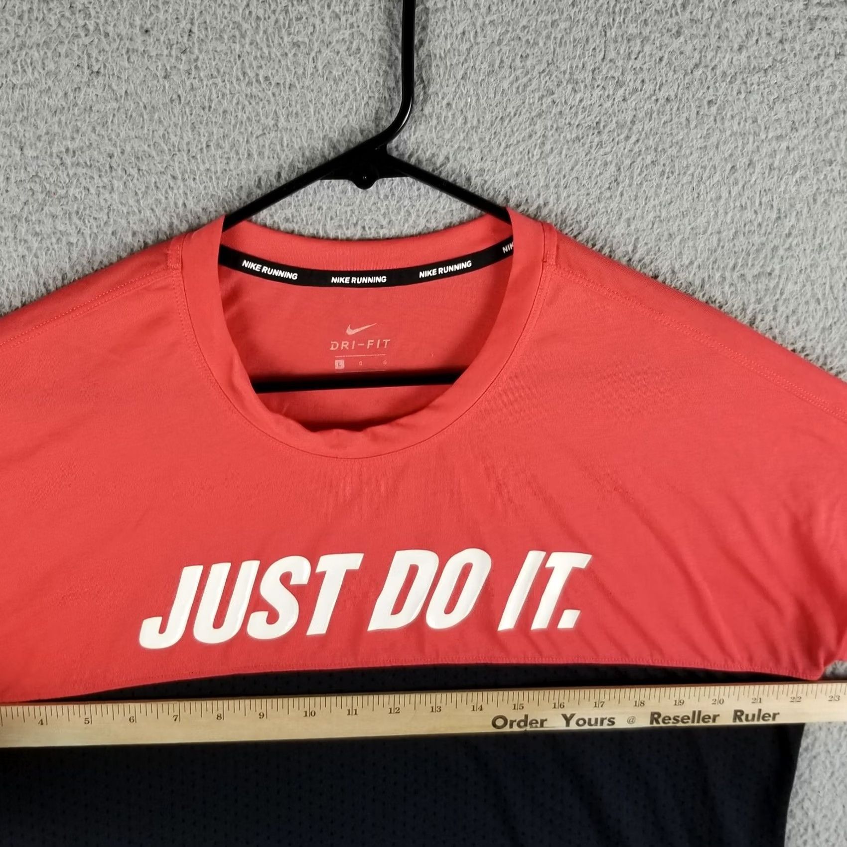 Nike Nike Womens Just Do It Dri-fit Colorblocked Running Top L Red Black AJ8662 Size L / US 10 / IT 46 - 6 Thumbnail