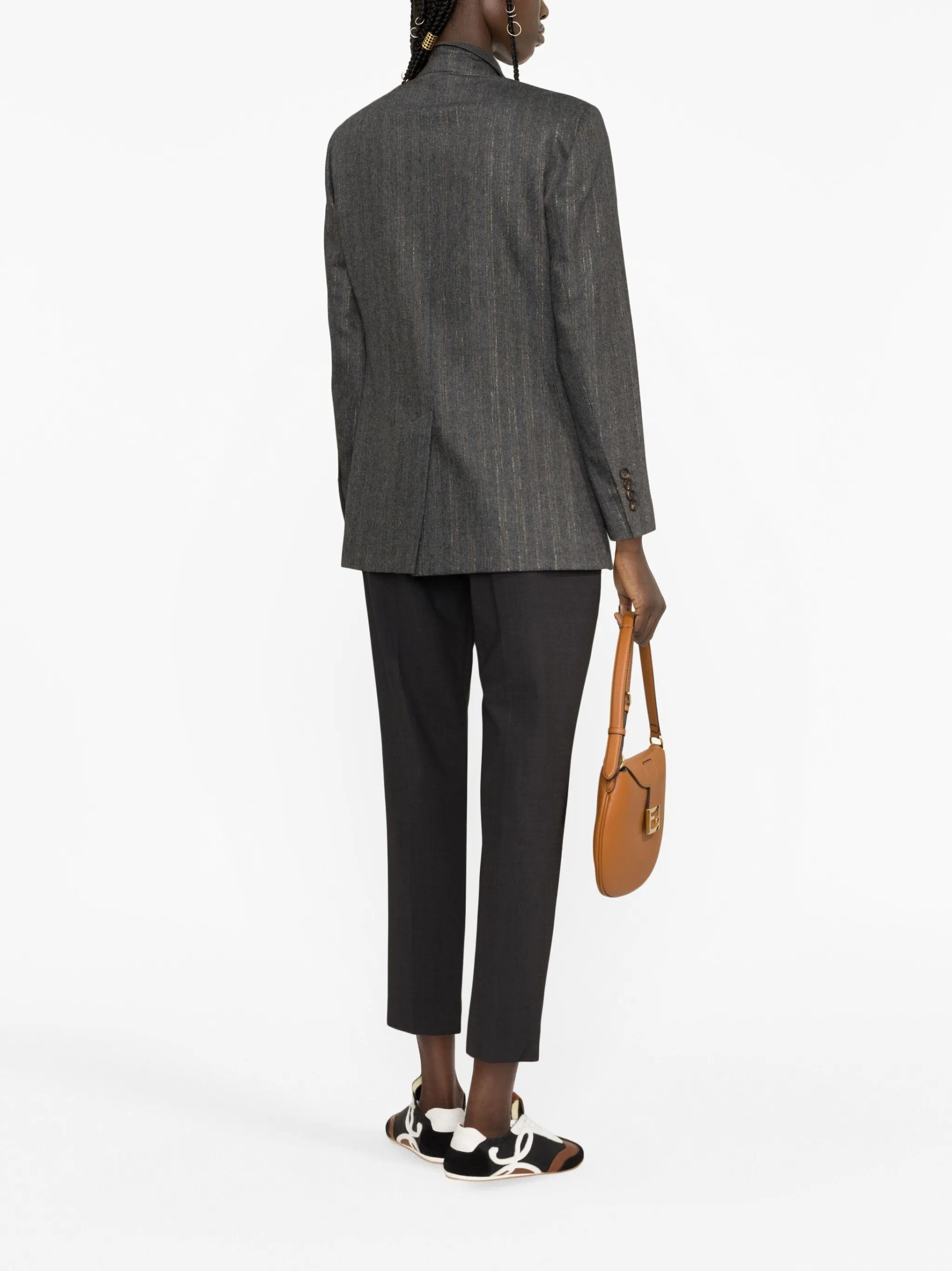Brunello Cucinelli o1y0725 Blazer in Dark Gray Size M / US 6-8 / IT 42-44 - 2 Thumbnail