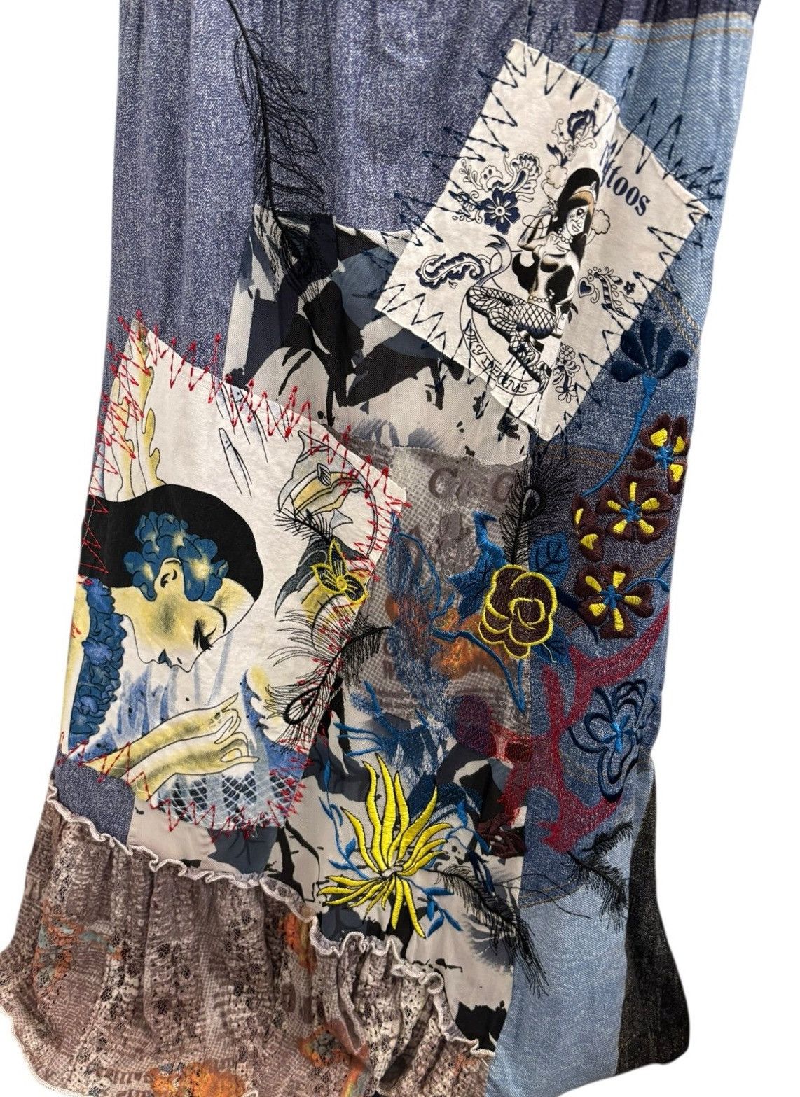 Other Euro Vintage Patchwork Art Print Midi Dress Boho Size S / US 4 / IT 40 - 3 Thumbnail