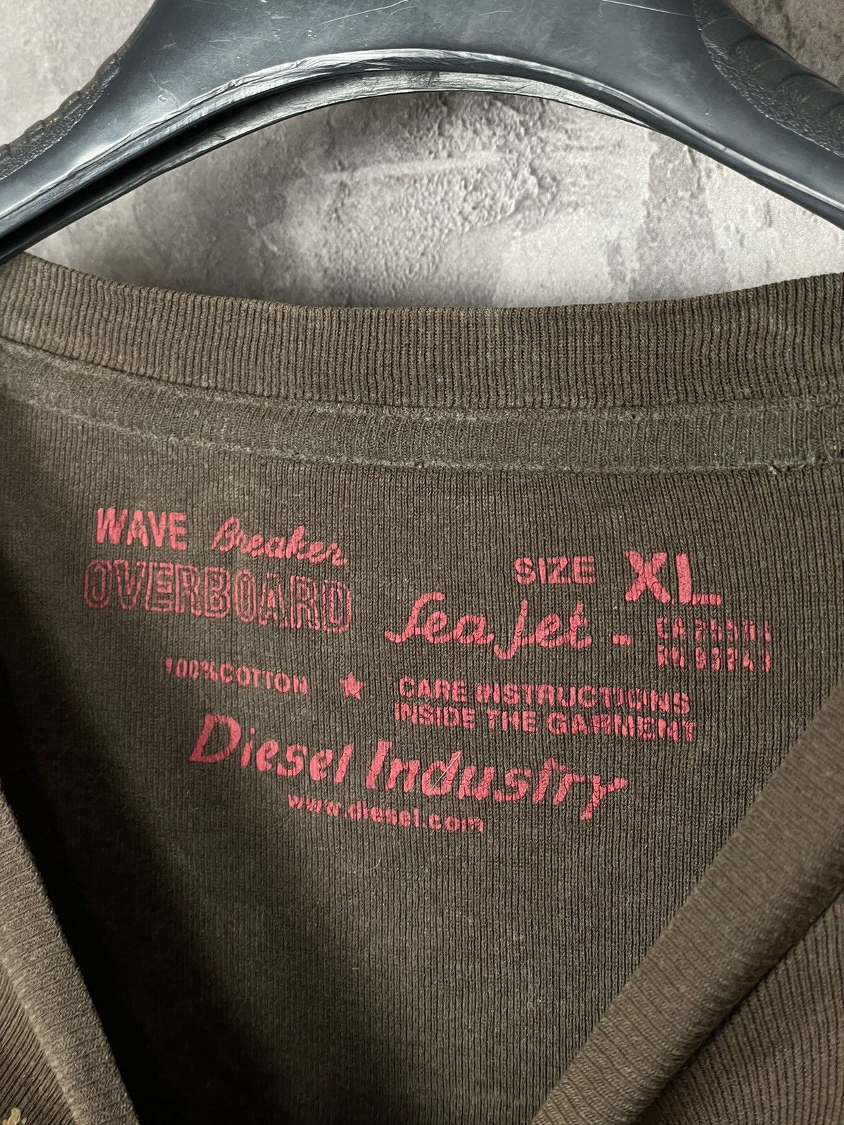 Diesel × Vintage Diesel Industry Vintage Japanese Style Brown Rare T shirt Size US XL / EU 56 / 4 - 8 Thumbnail