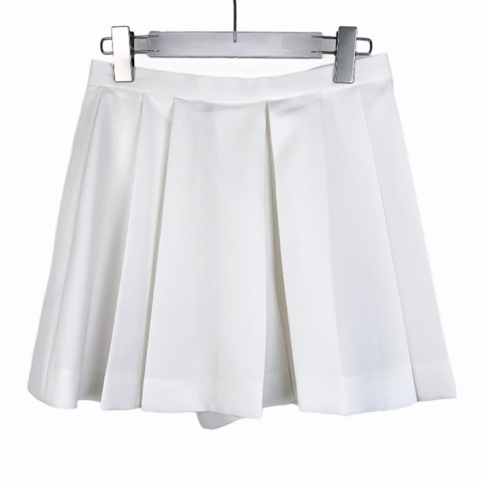Louis Vuitton Louis Vuitton Lv 22' Logo Zippered Silk Blend White Pleated Size 26" / US 2 / IT 38 - 8 Thumbnail
