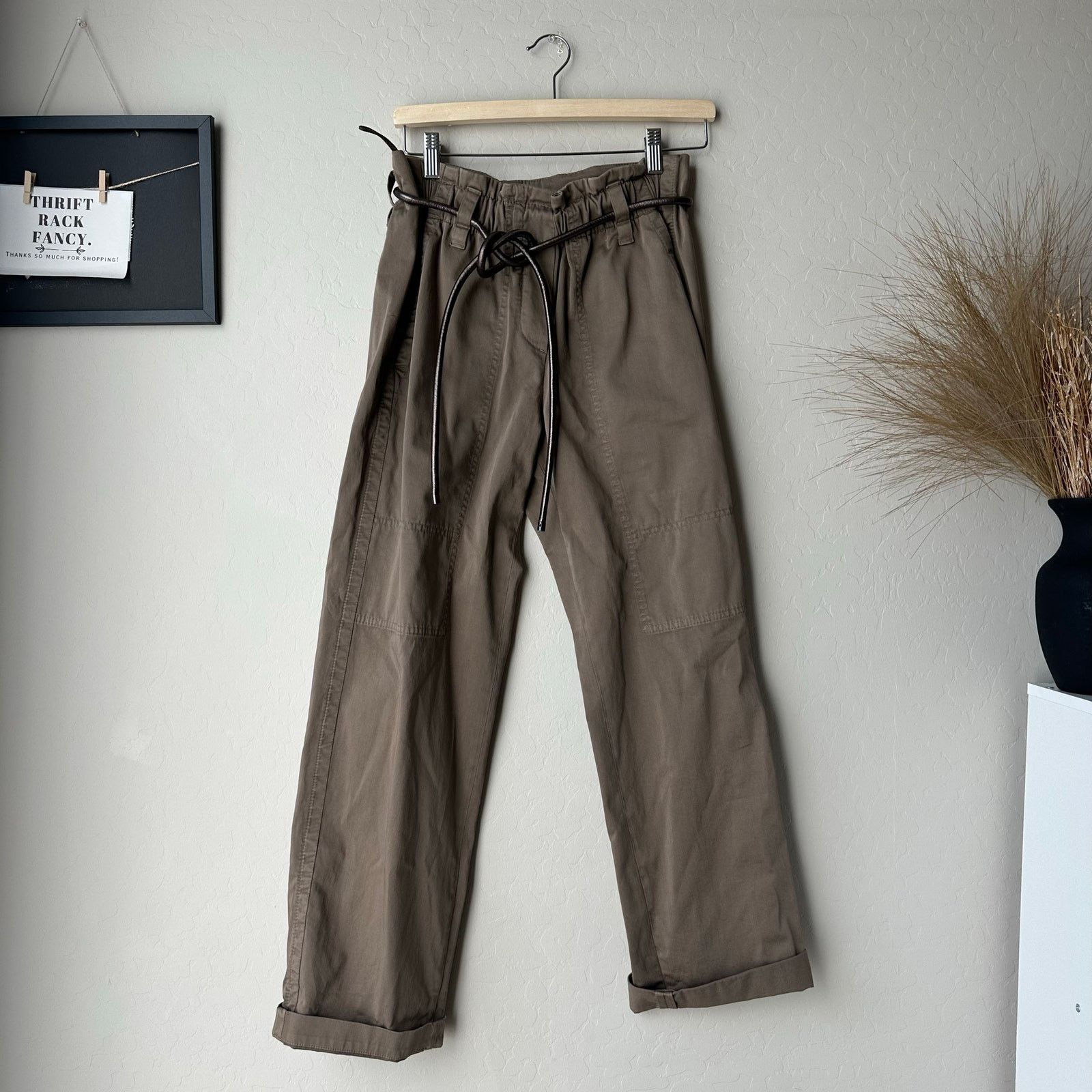 Brunello Cucinelli Brunello Cucinelli Paperbag Brown Belted Trouser Pants 2 Size 26" / US 2 / IT 38 - 2 Thumbnail
