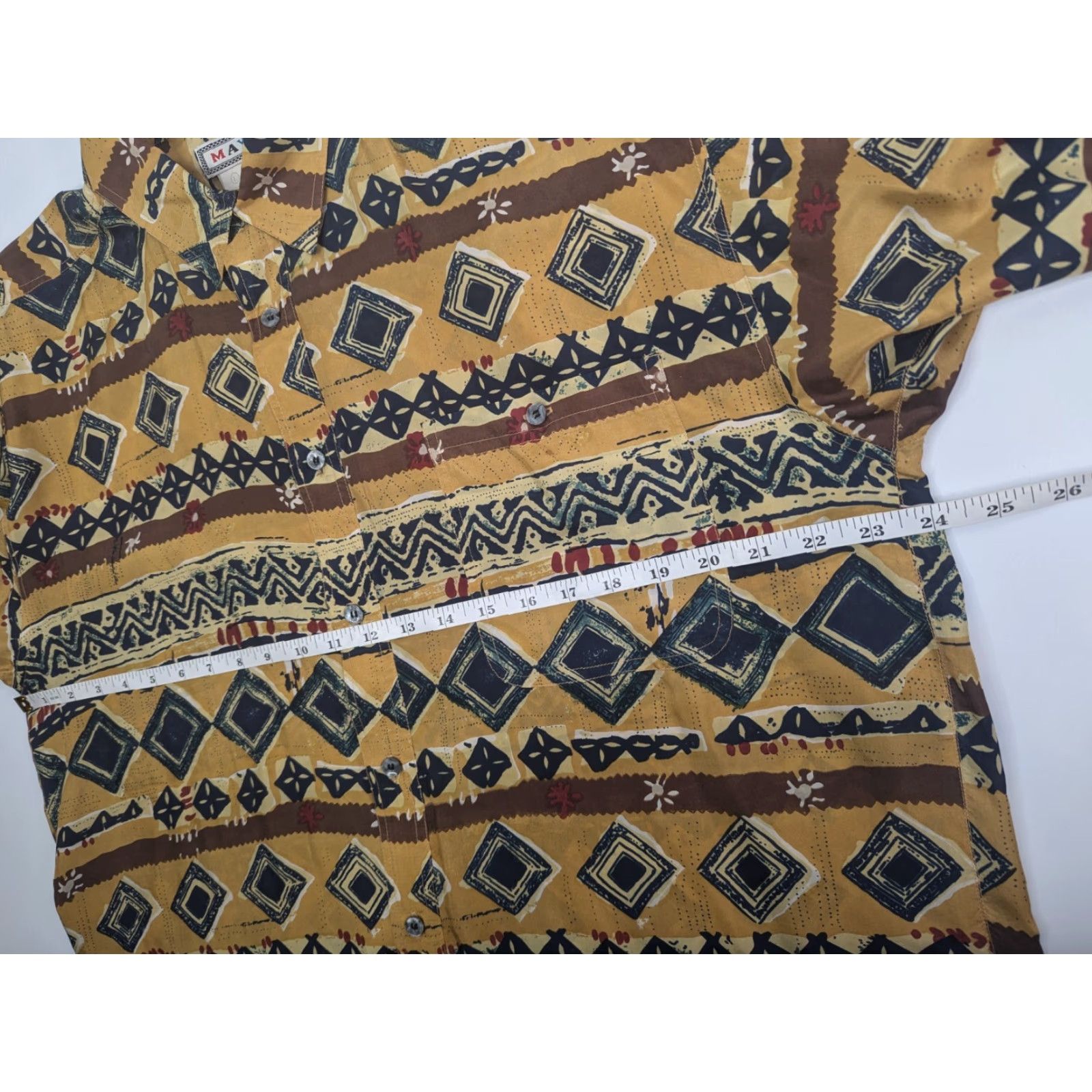 Vintage VINTAGE May Silk Geometric Southwestern Button Up Men's Large Shirt 90s Retro Size US L / EU 52-54 / 3 - 6 Thumbnail