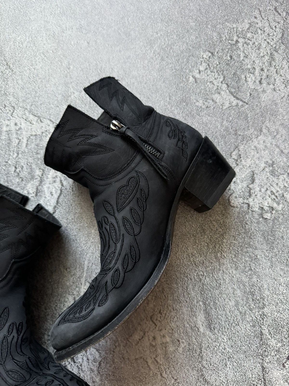 Sendra × Vintage Sendra 39 Wmns black leather cowboy boots hi top Size US 9 / IT 39 - 7 Thumbnail