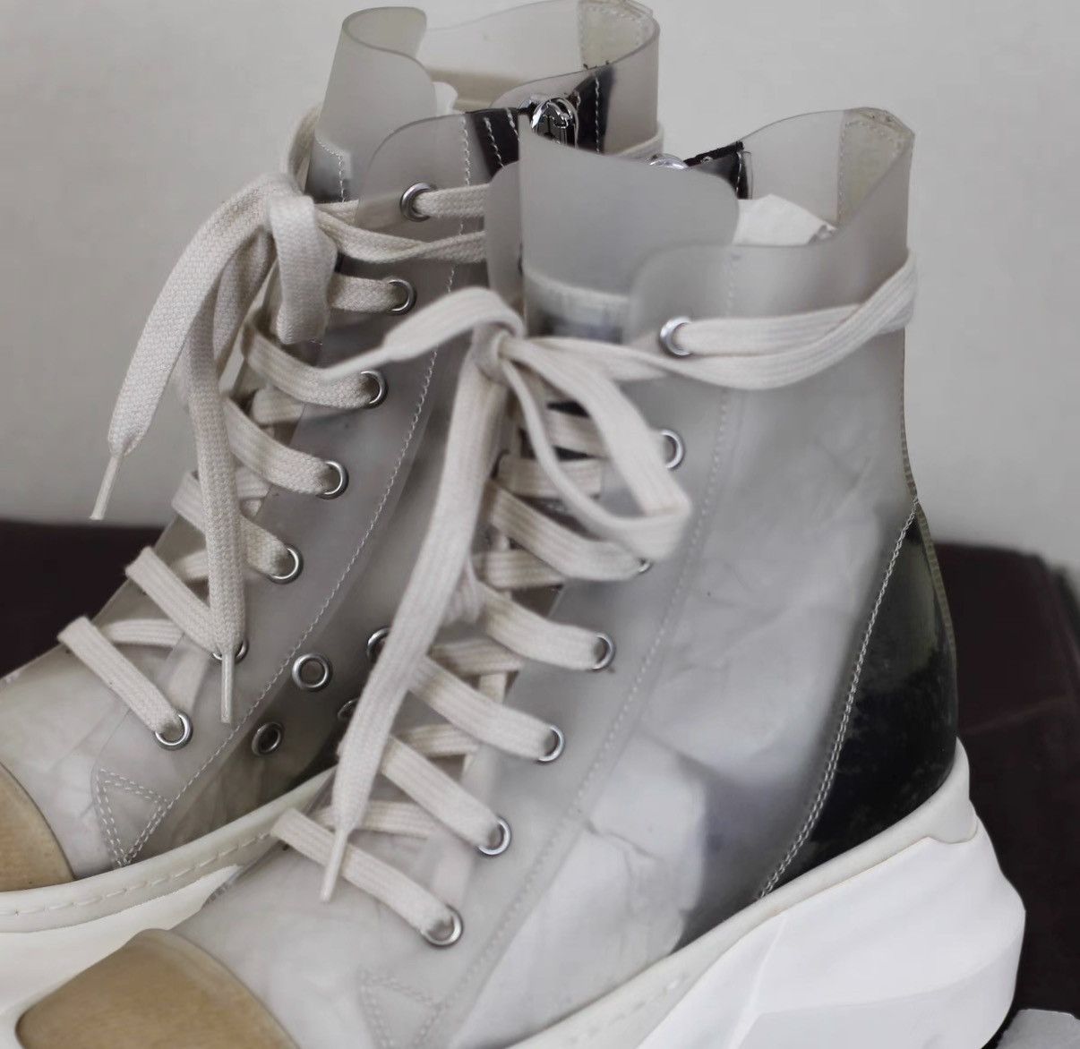 Rick Owens Rick Owens PVC Transparent High-Tank Platform Sneakers Size US 6 / IT 36 - 3 Thumbnail