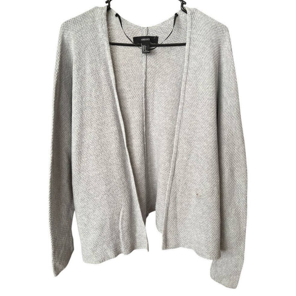 Forever 21 Forever 21 Gray Knit Open Front Cardigan, S Size S / US 4 / IT 40 - 1 Thumbnail