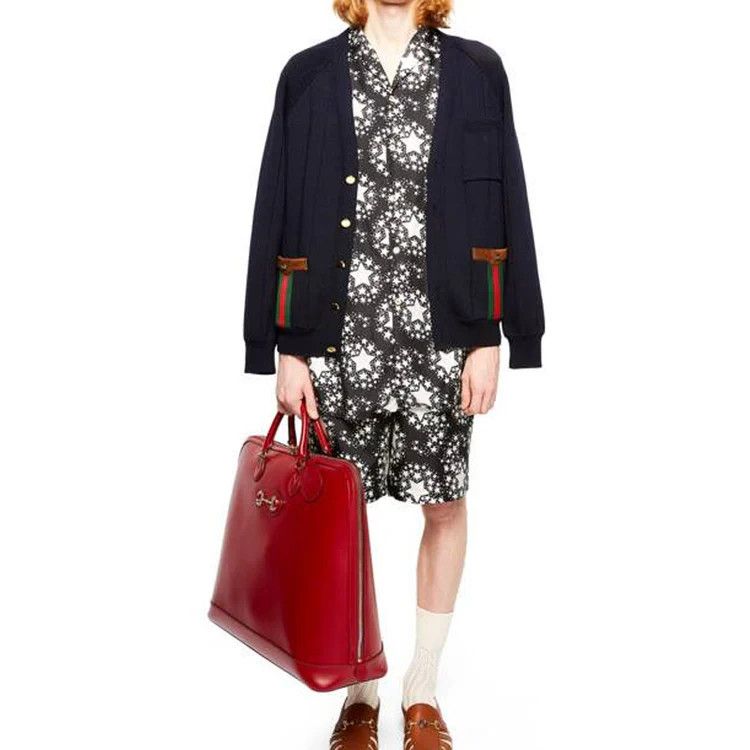 Gucci o1la5ras0426 Knit Wool Blend Cardigan in Navy Blue Size US XS / EU 42 / 0 - 2 Thumbnail