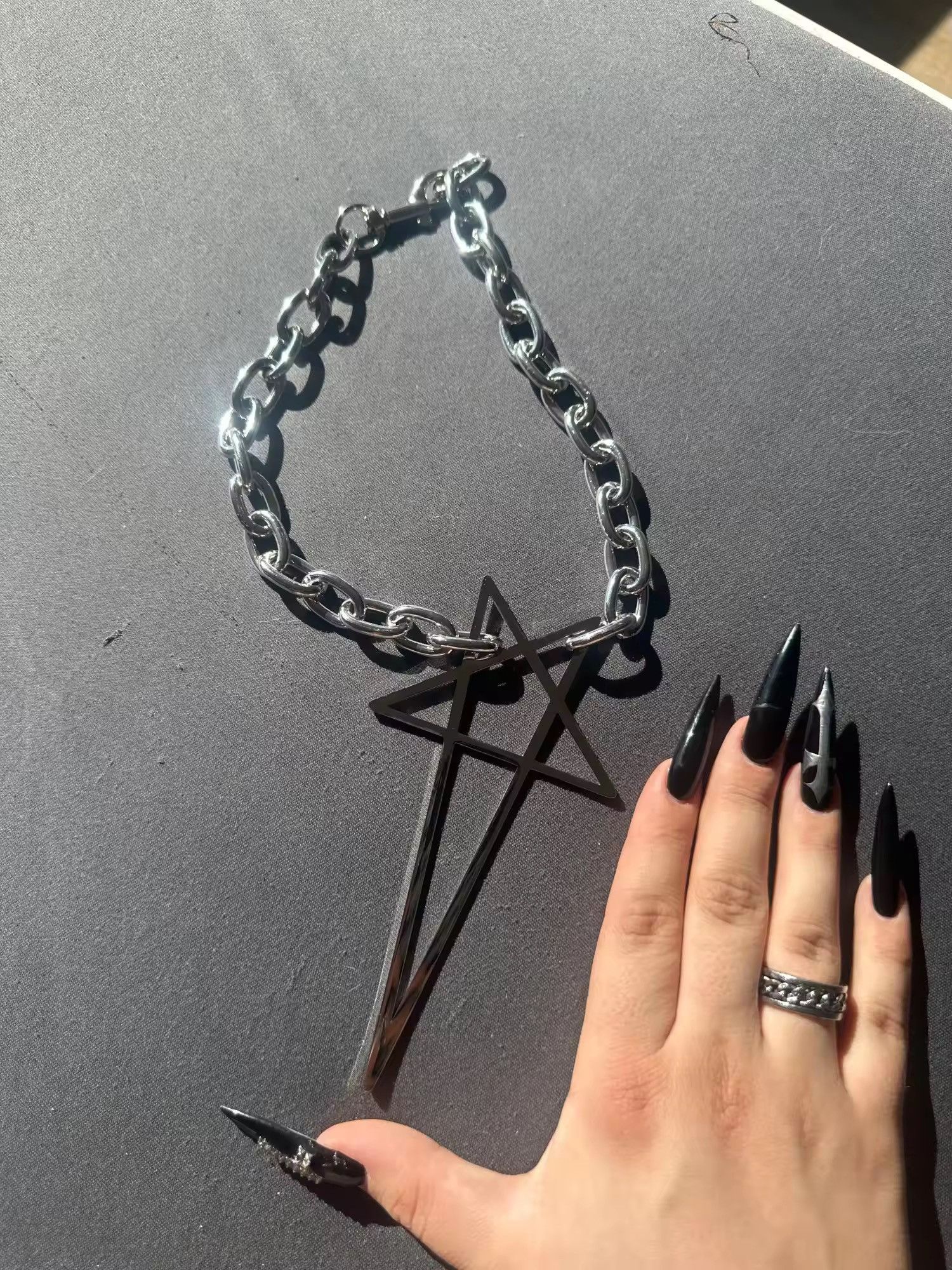 Jewelry Gothic Star Charms Pendant Necklace Size ONE SIZE - 5 Thumbnail