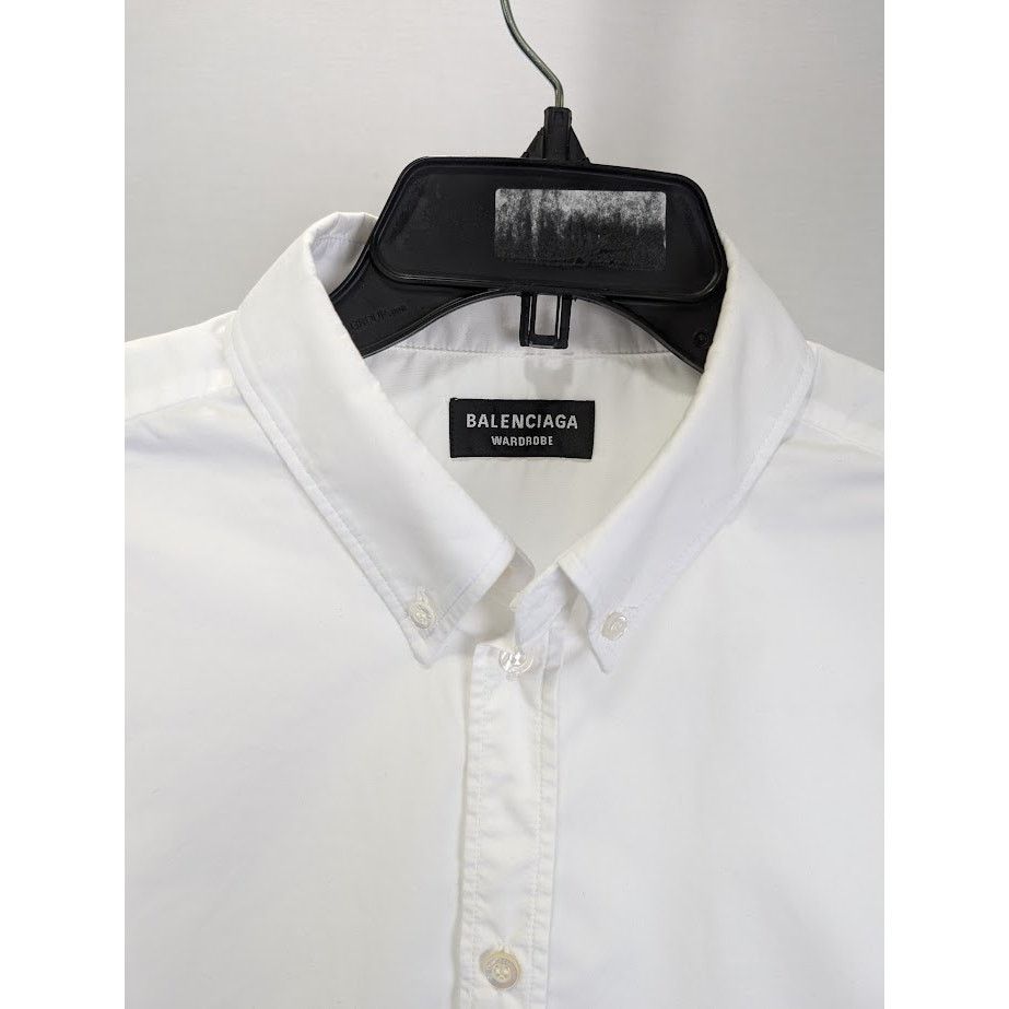 Balenciaga o1rshd1 Q:2 / Technical Poplin S/S Large Fit Shirt in White Size US S / EU 44-46 / 1 - 3 Thumbnail