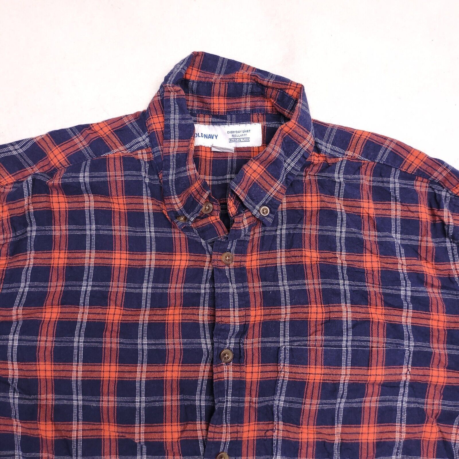 Old Navy Old Navy Tartan Flannel Shirt Mens Size Medium M Blue Orange Size US M / EU 48-50 / 2 - 1 Thumbnail