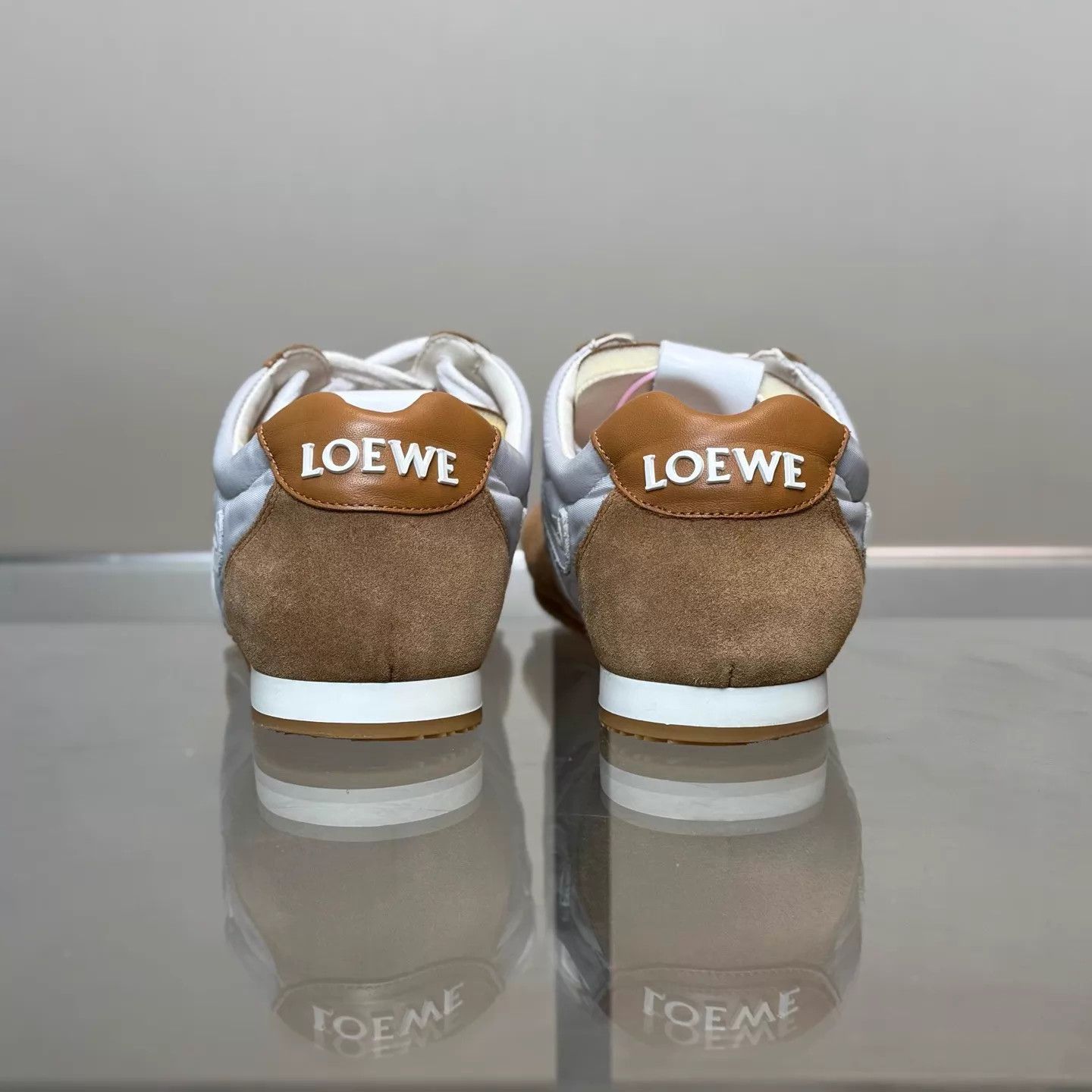 Loewe Loewe Ballet Runner 2.0 White & Brown Women's Sneaker 98/37 Size US 6.5 / IT 36.5 - 3 Thumbnail