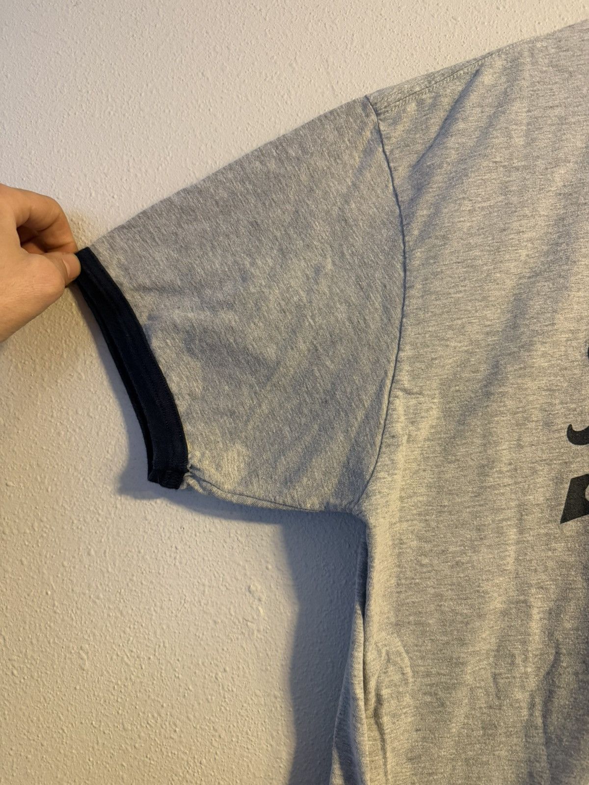 Nike Vtg y2k 2000s nike baseball ringer tee gray & black Size US XL / EU 56 / 4 - 4 Thumbnail