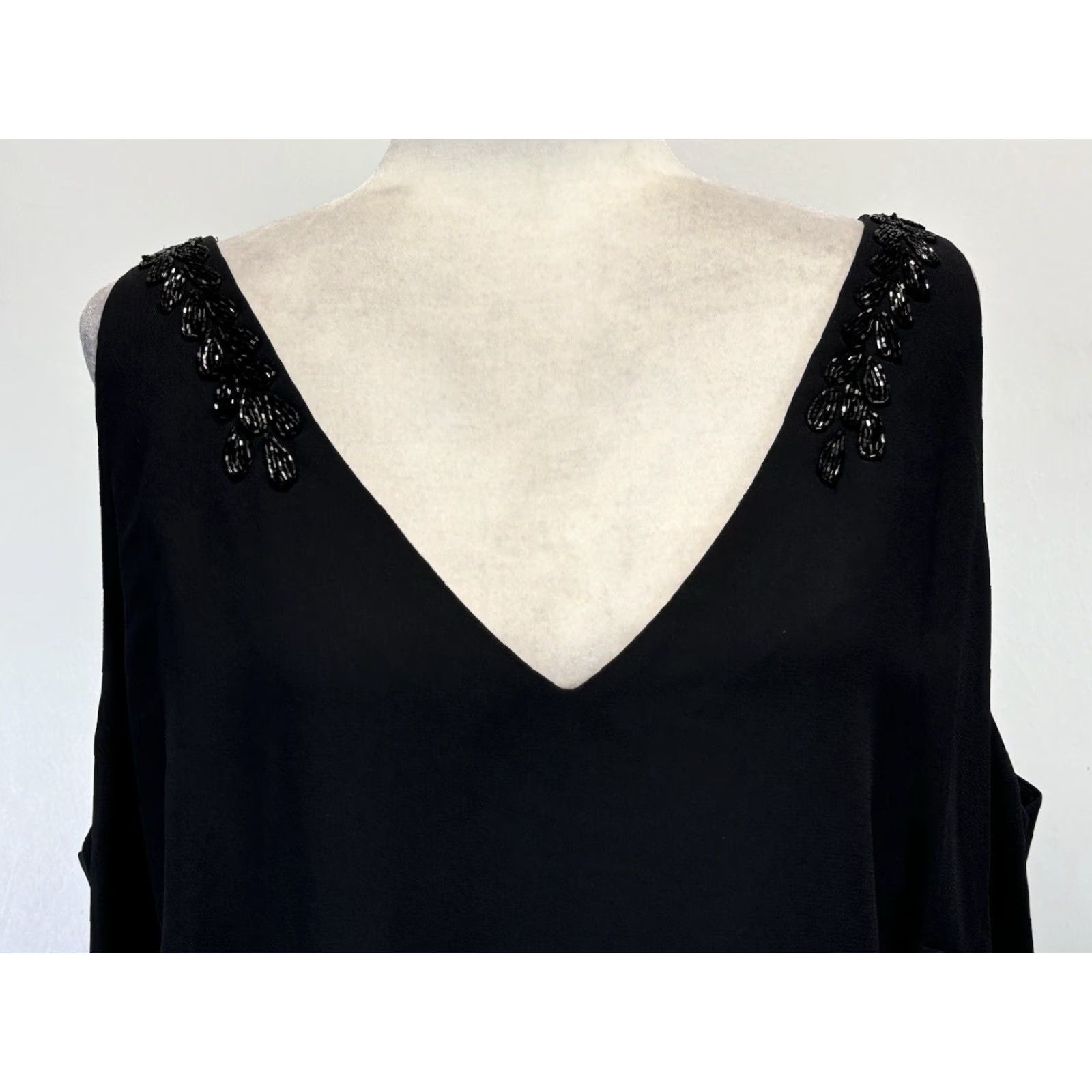 MAGGY LONDON NEW! Maggy London Dress Women Sz 22 Plus Black Beaded Maxi Sheath Lined Back Size 3XL / US 20-22 - 5 Thumbnail