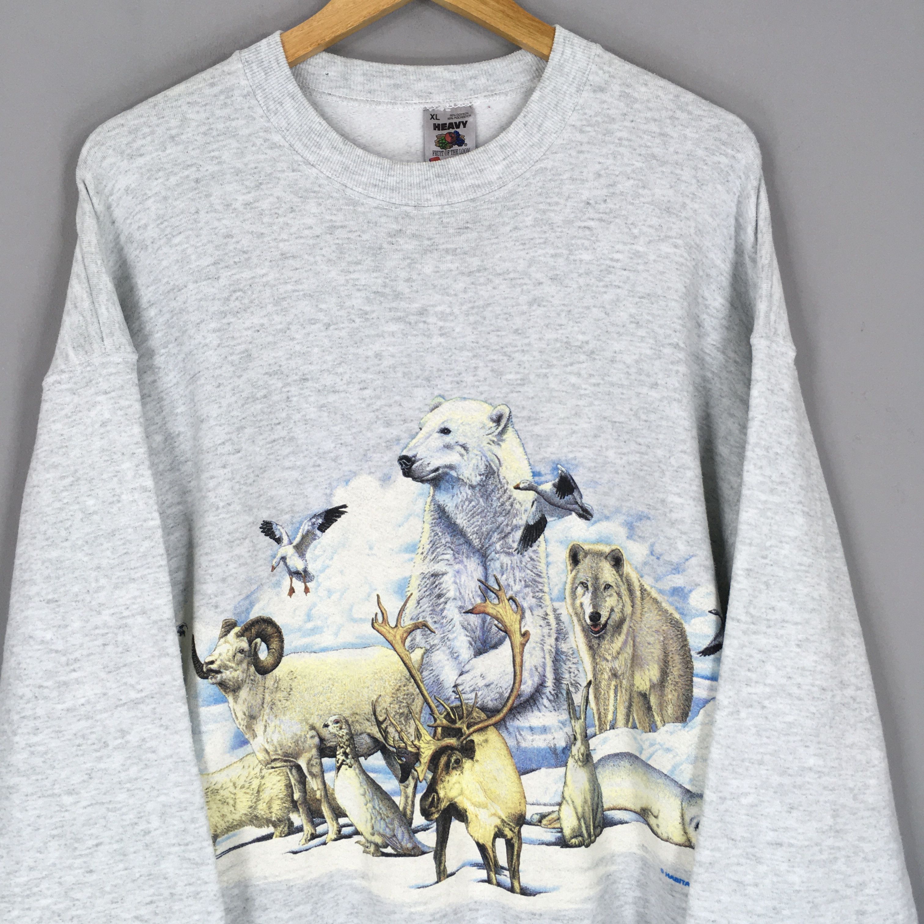 Habitat Vintage 90s Animal Wildlife Nature Sweatshirt XLarge Size US XL / EU 56 / 4 - 2 Thumbnail