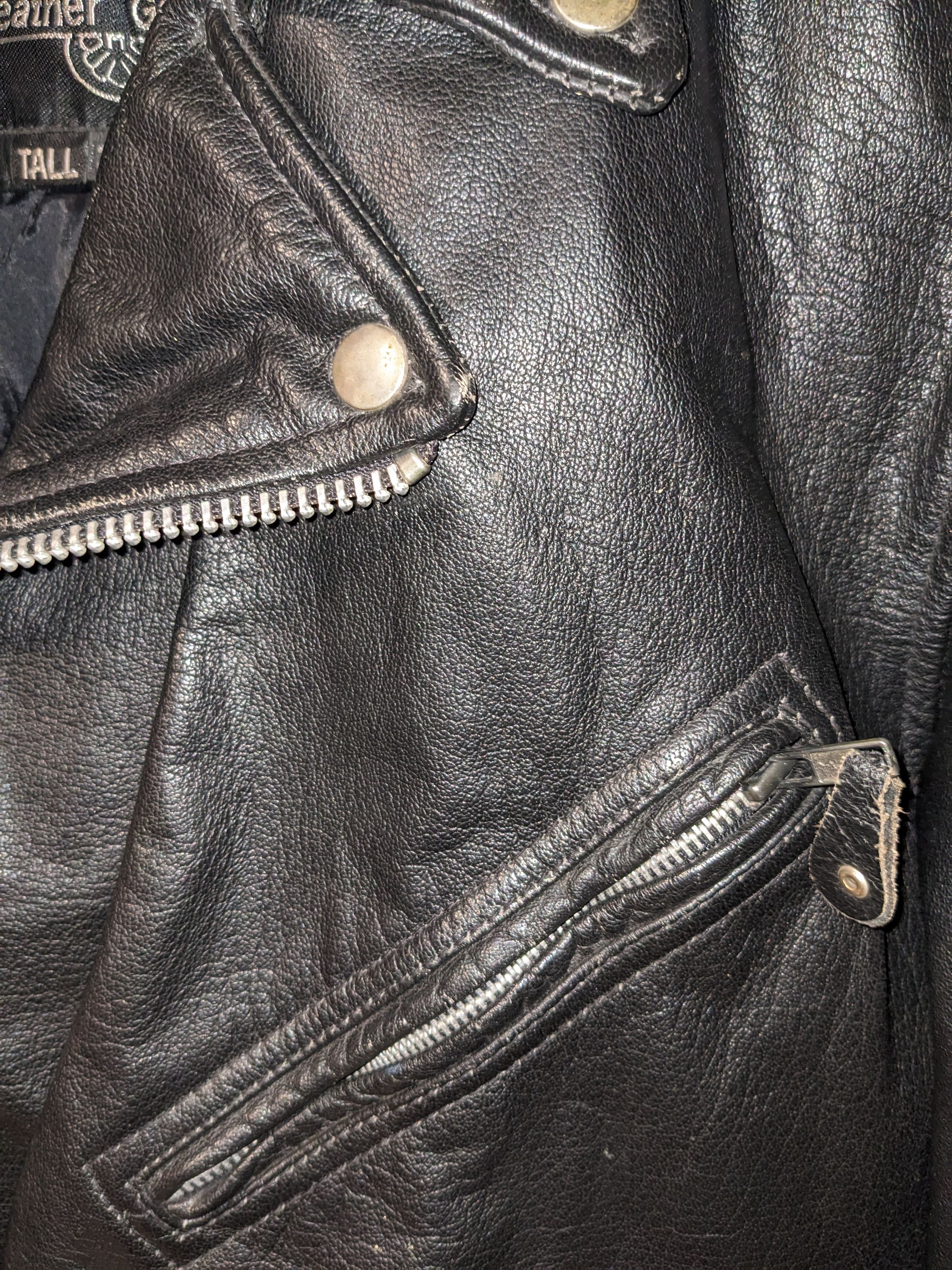 Vintage 90s Harley Davidson Motorcycle Tall Leather Jacket