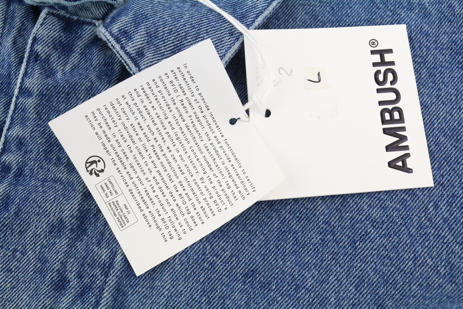 Ambush Design L Denim Blue Faded Patch Pockets Zip Oversized 86576 Size US L / EU 52-54 / 3 - 6 Thumbnail