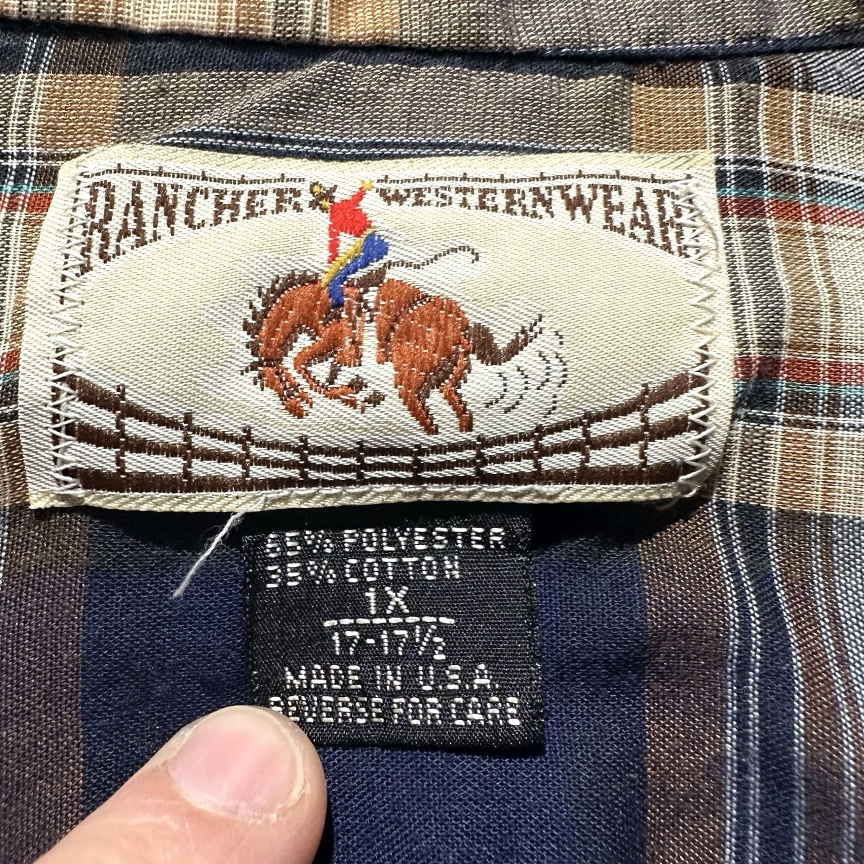 Vintage VINTAGE Rancher Western Wear Shirt Mens 1X Long Sleeve Blue USA Western Size US XL / EU 56 / 4 - 4 Thumbnail