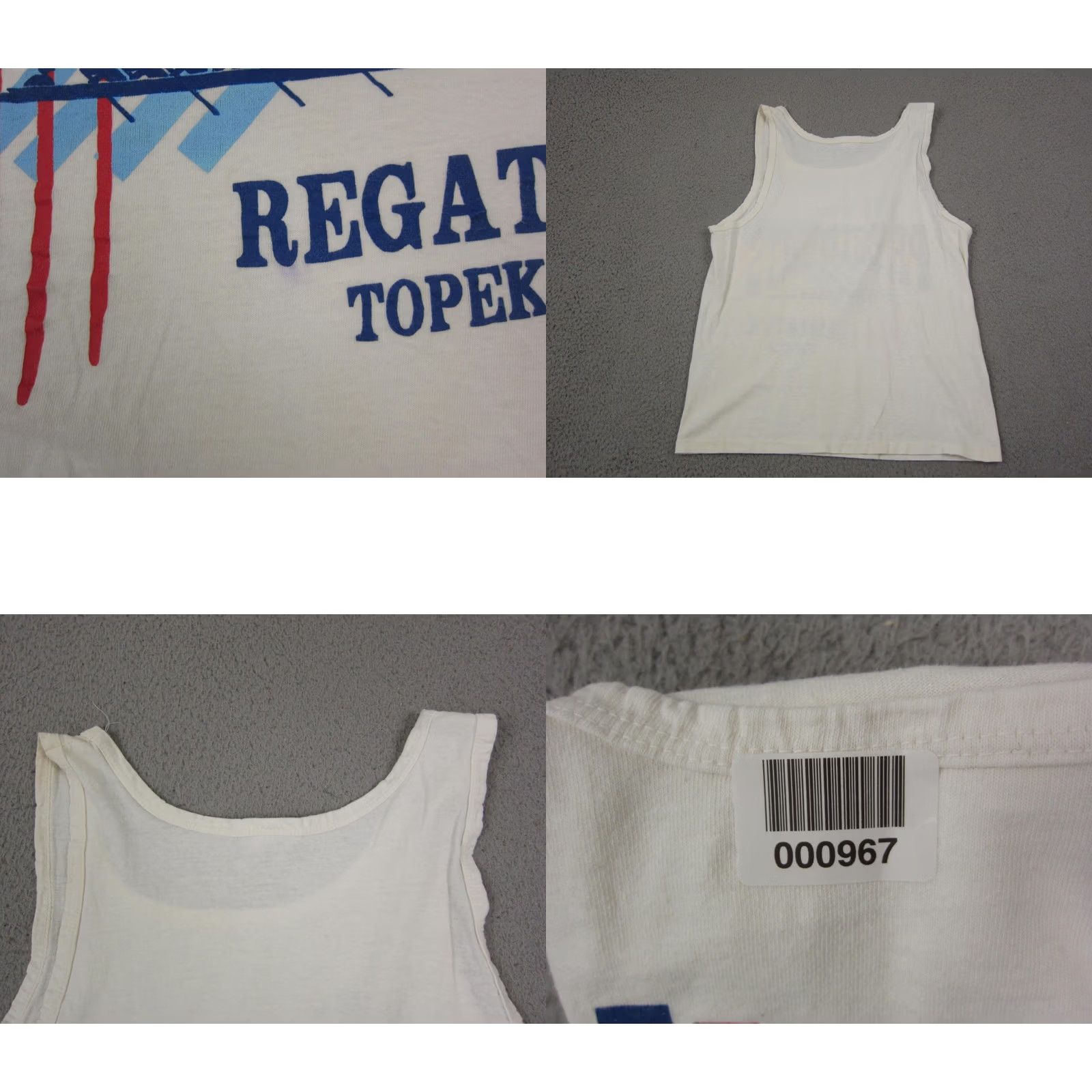Vintage VINTAGE Center Cut Tank Top Shirt Mens Medium White Presidents Regatta Topeka Row Size US M / EU 48-50 / 2 - 9 Thumbnail