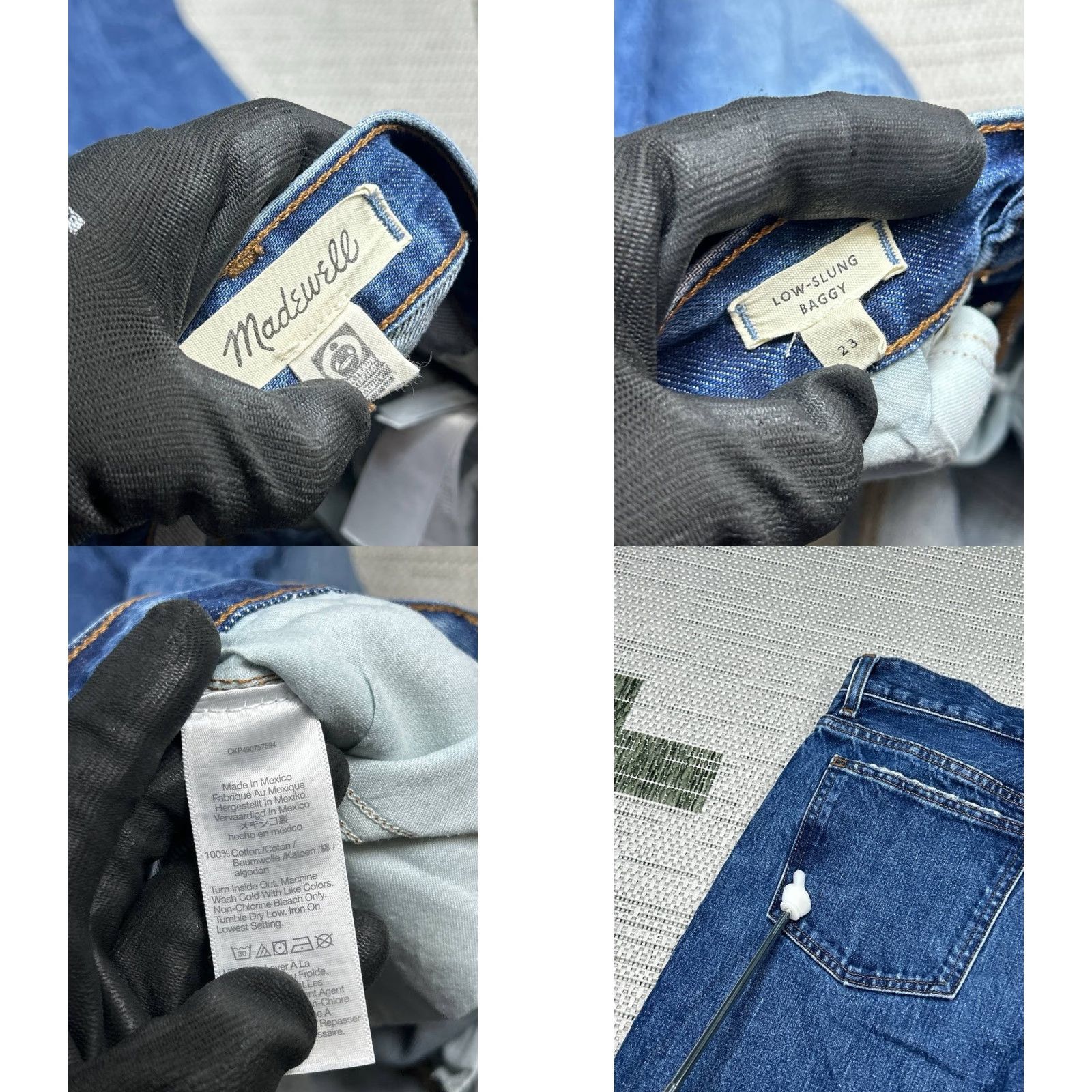Madewell Madewell Jeans Womens 26x30 Blue Denim Mid Rise 23 Regular Cotton 5-Pocket Classic Logo Baggy Wide-Leg Jeans Size 40" / US 18 - 8 Thumbnail