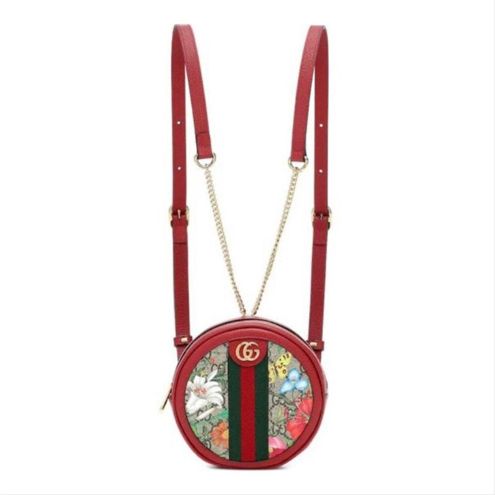 Gucci Ophidia GG logo floral round leather backpack Size ONE SIZE - 1 Thumbnail