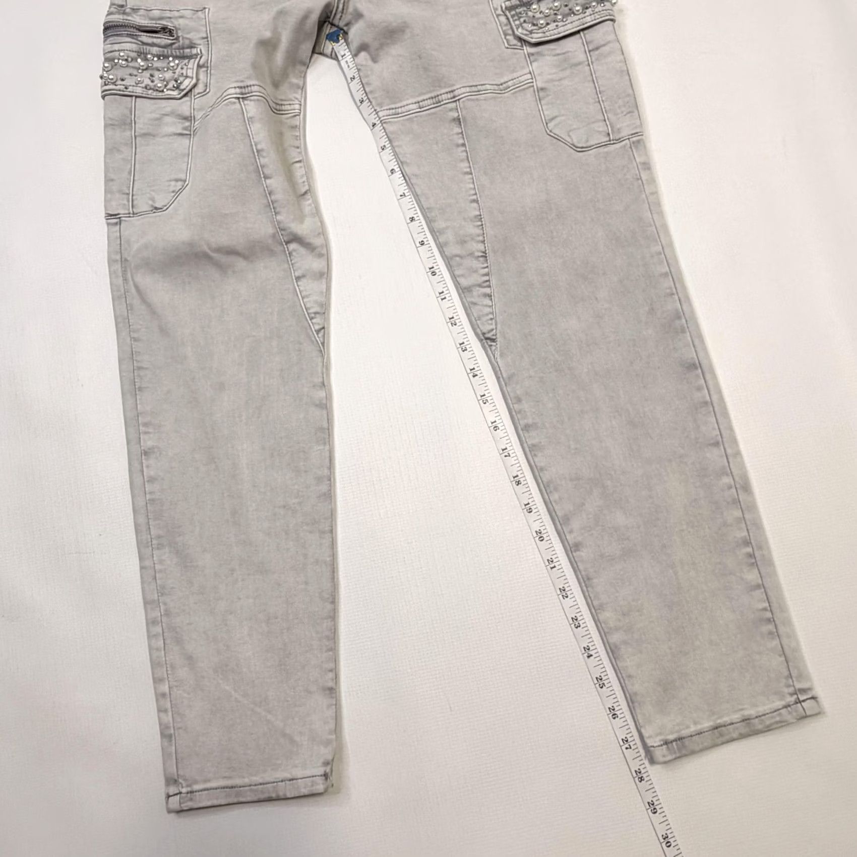 Buffalo David Bitton Buffalo David Bitton Jeans Womens 32 Gray Harlow Skinny Cargo Beaded Stretch* Size 24" / US 00 / IT 34 - 4 Thumbnail