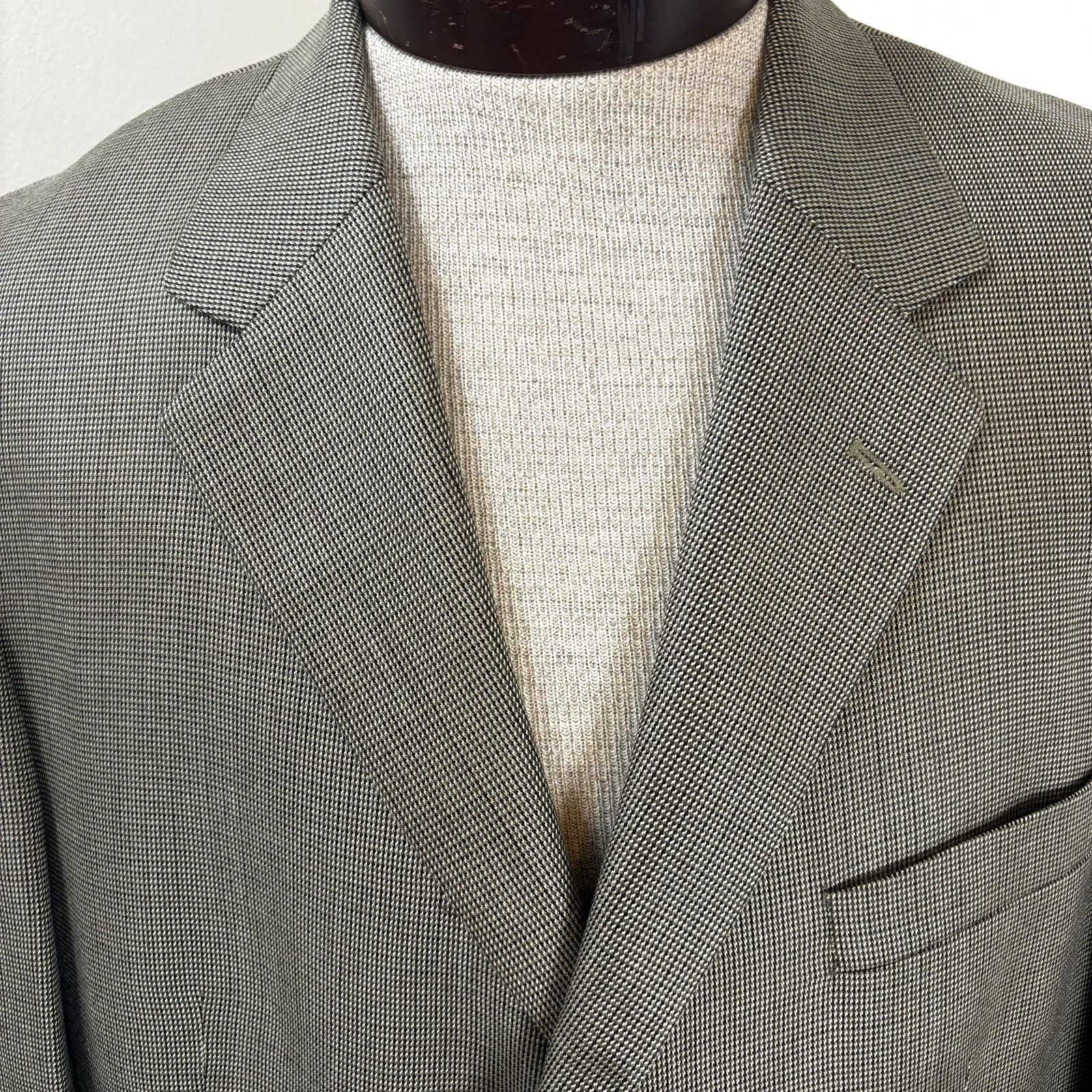 Andrew Fezza Andrew Fezza Men's Flannel Sport Coat Blazer Size 43R Silk W Size 42R - 2 Thumbnail