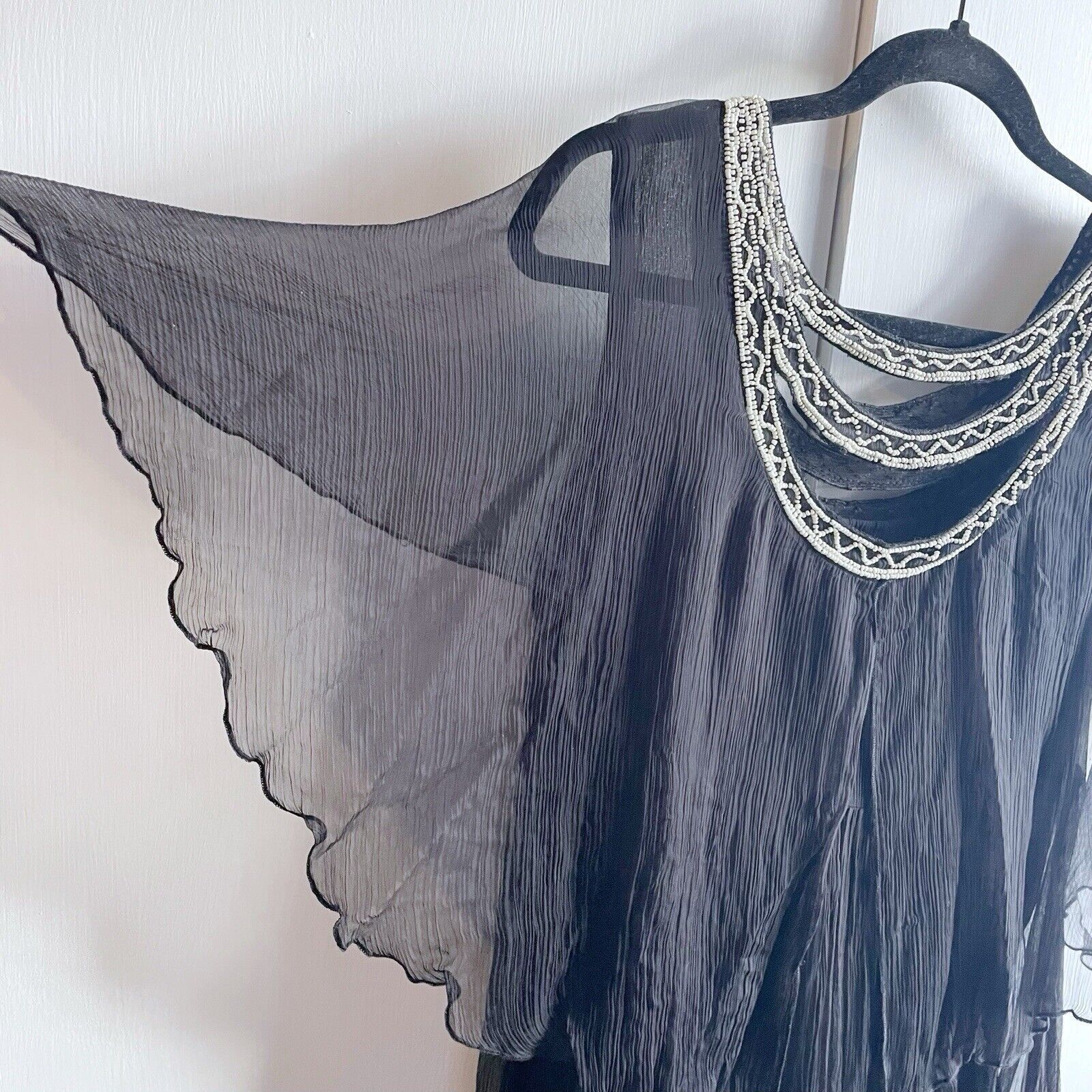 Free People Free People Black Dress Size XS Handkerchief Hem Beaded Size XS / US 0-2 / IT 36-38 - 8 Thumbnail