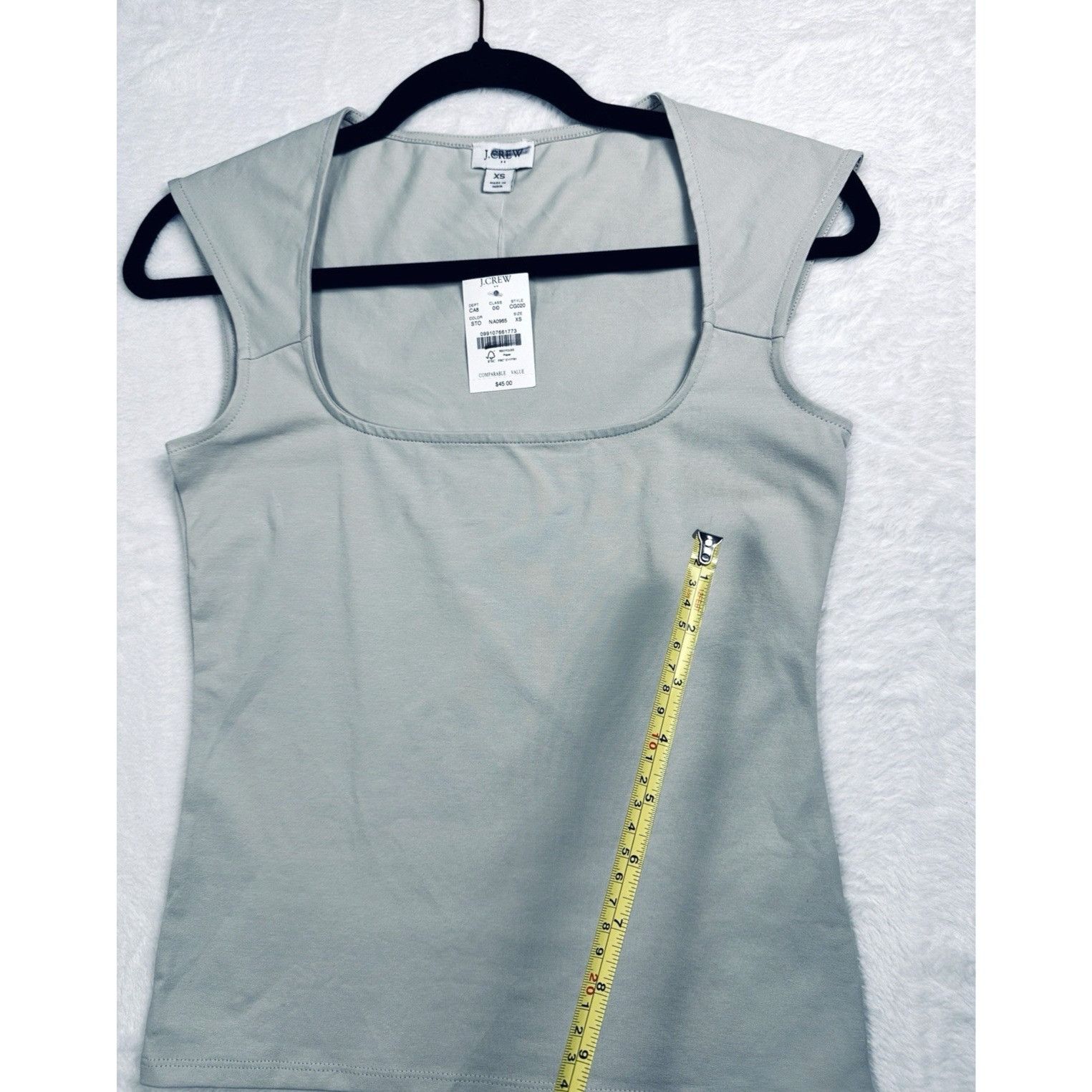 J.Crew J.CREW Womens Cap-Sleeve Stretch Squareneck tank top Beige X Size XS / US 0-2 / IT 36-38 - 8 Thumbnail