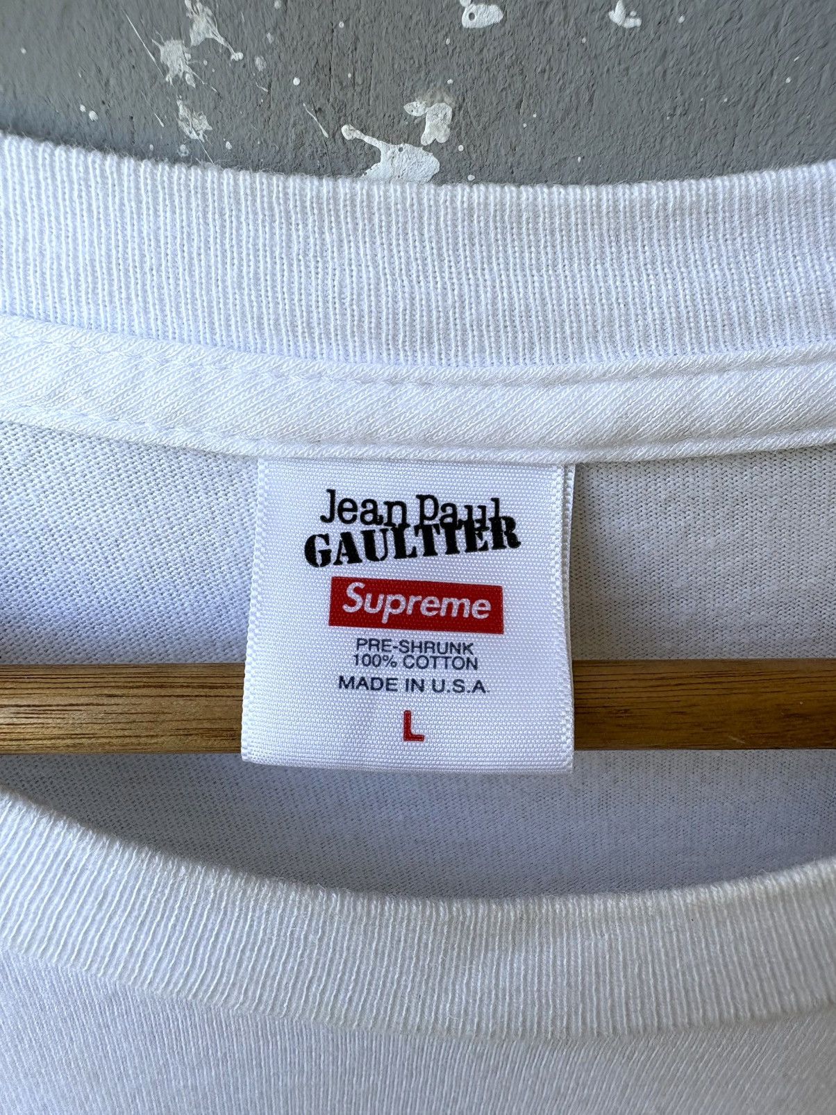 Jean Paul Gaultier × Supreme Supreme Jean Paul Gaultier Tee in White SS19 Collection Size US L / EU 52-54 / 3 - 6 Thumbnail