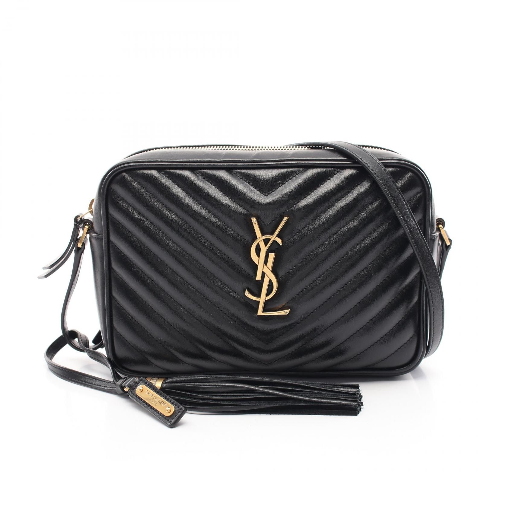 YVES Saint Laurent Lou Monogram Leather Shoulder Bag Leather Shoulder Bag 574494 in Black, Women's