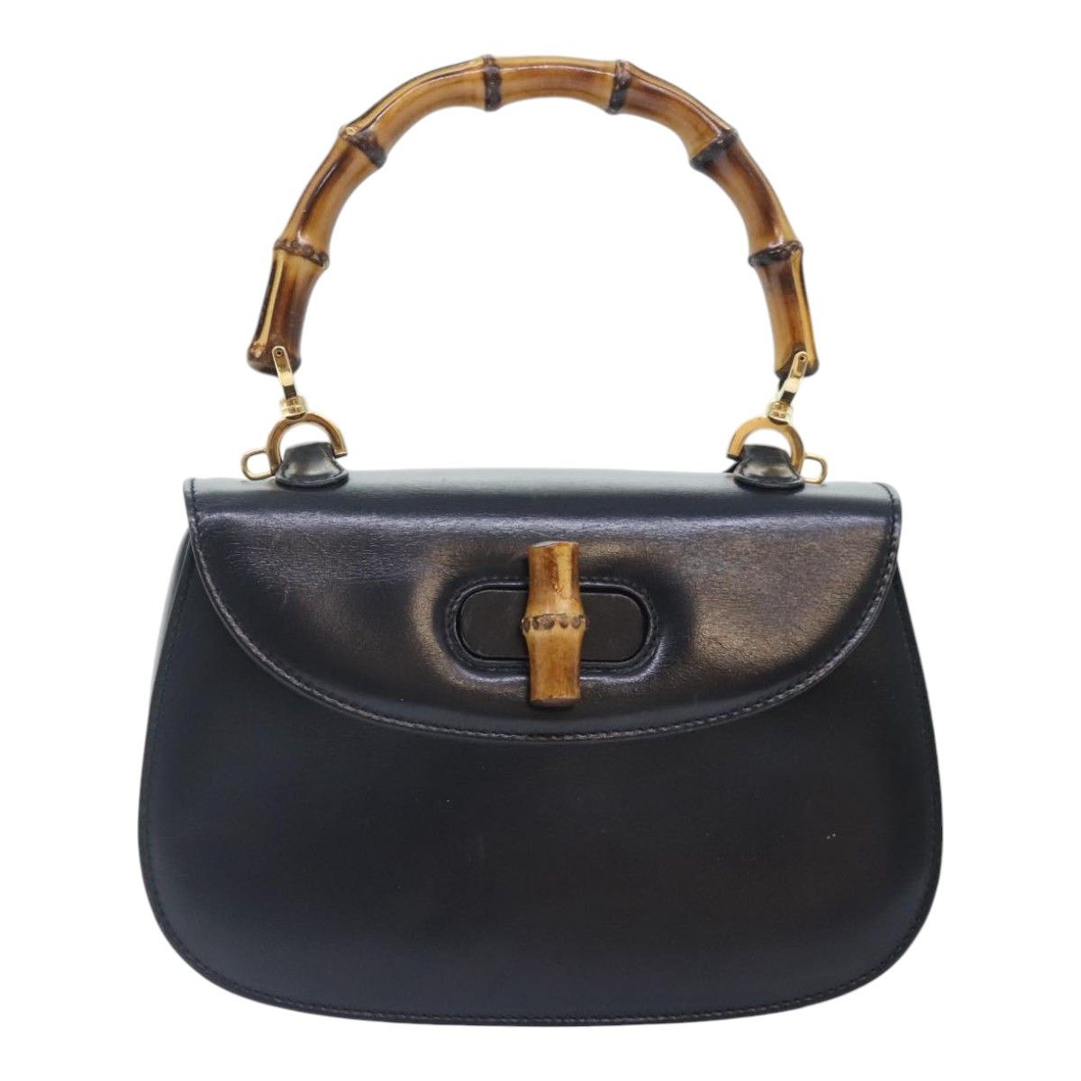 Gucci Bamboo Black Leather Handbag (Pre-Owned) Size ONE SIZE - 1 Thumbnail