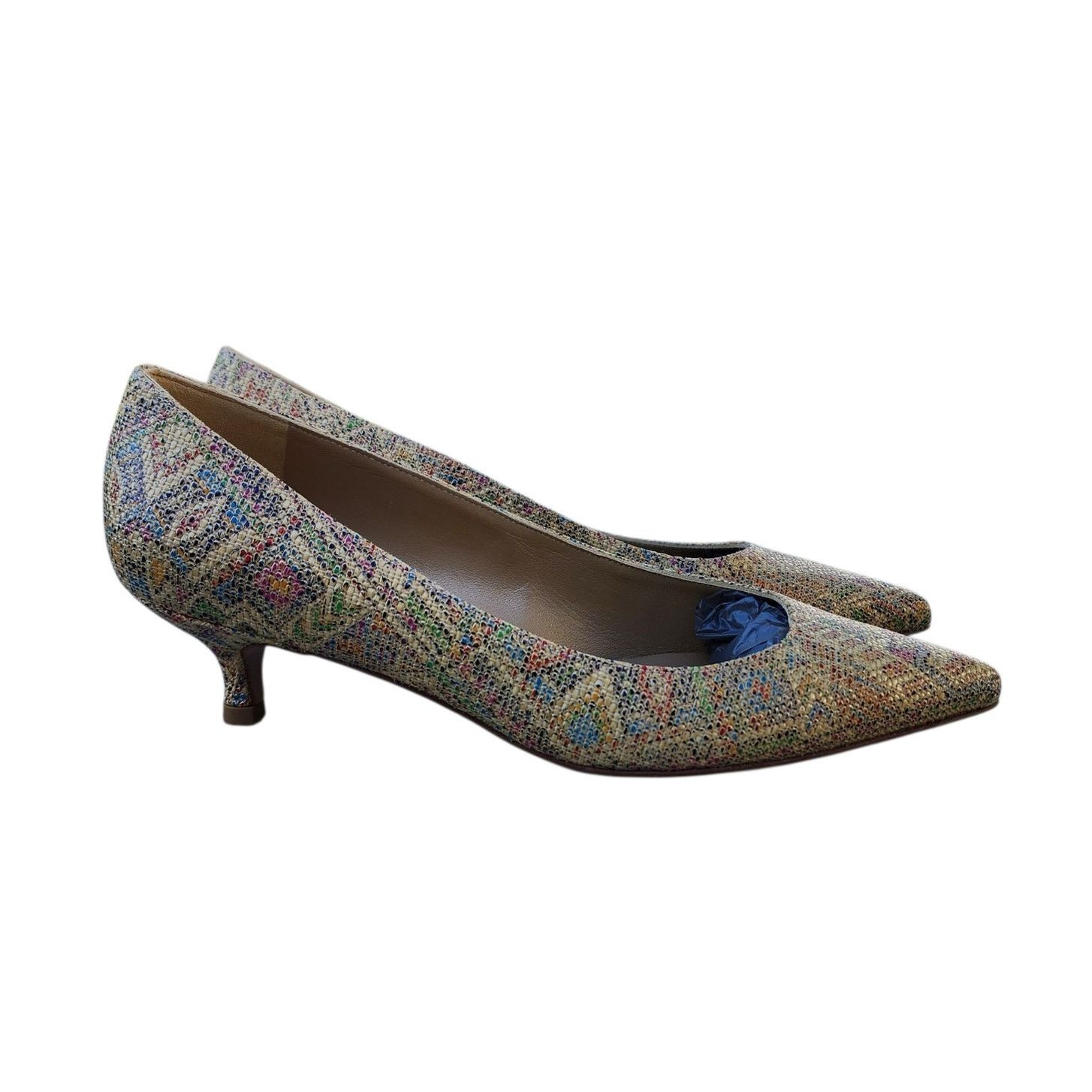 Stuart Weitzman Stuart Weitzman Geometric Woven Texture Kitten Heels 7.5 Size US 7.5 / IT 37.5 - 4 Thumbnail