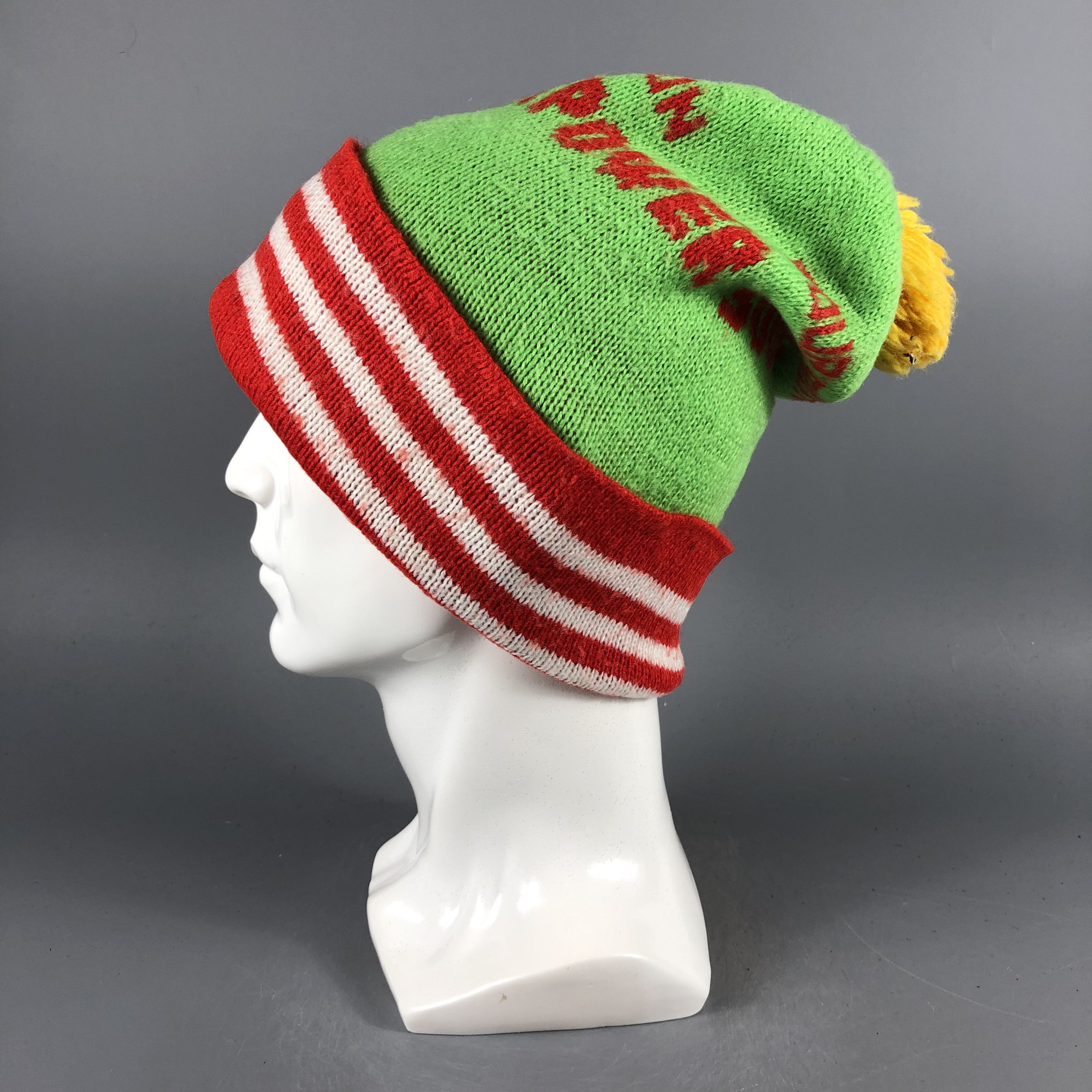 Japanese Brand × Vintage Puckerpower Stripe Bobble Beanie Snow Hat Snow Cap -D933 Size ONE SIZE - 1 Thumbnail
