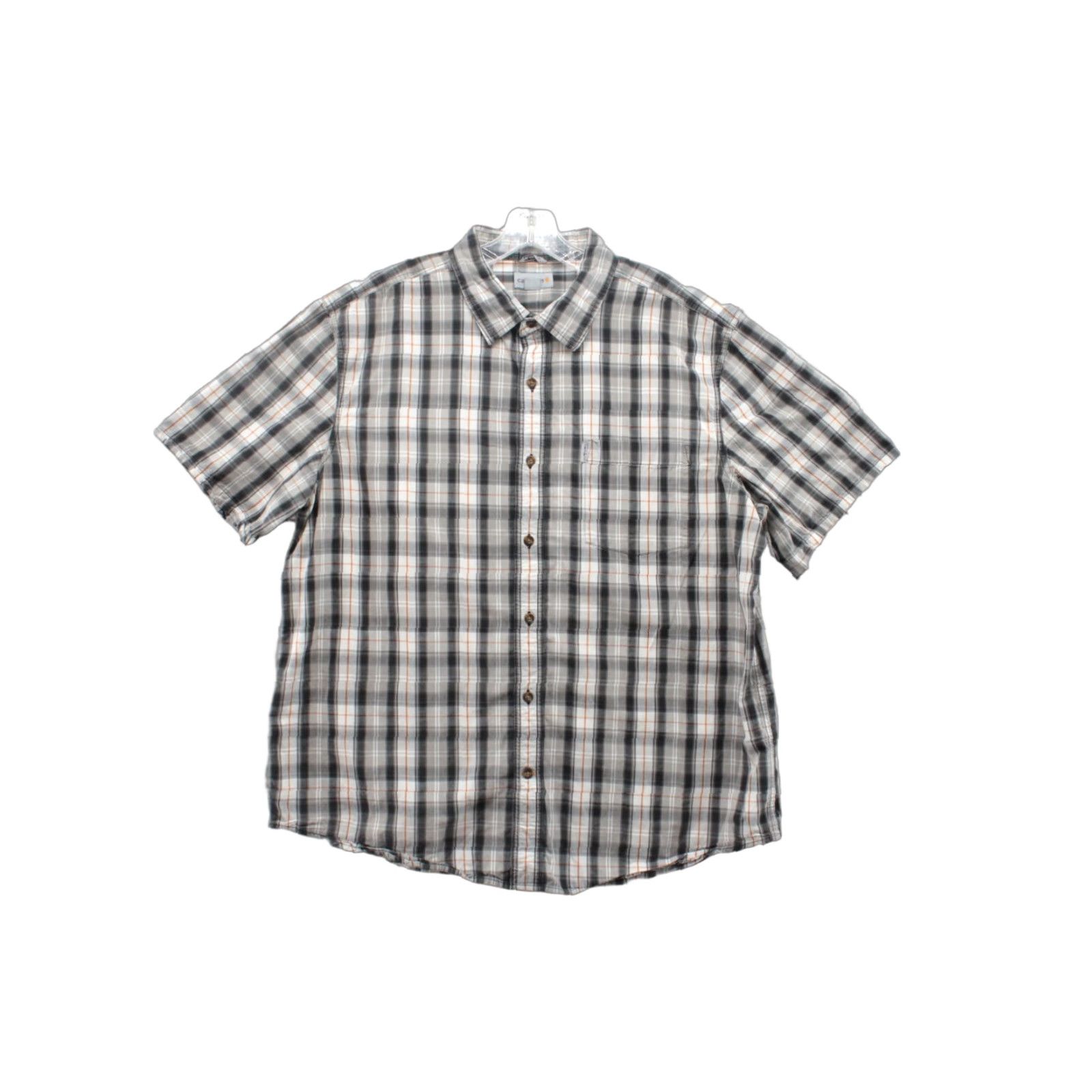 Carhartt Carhartt Shirt Mens 2XL Black Gray Plaid Relaxed Fit Short Sleeve Button-Up Work Size US XXL / EU 58 / 5 - 1 Thumbnail