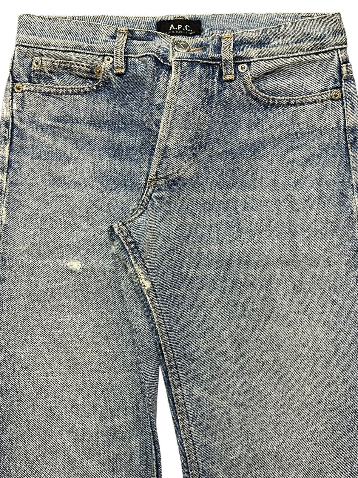 A.P.C. Vintage APC Blue Faded Wash Whisker Distress Style Jeans Size 26" / US 2 / IT 38 - 4 Thumbnail