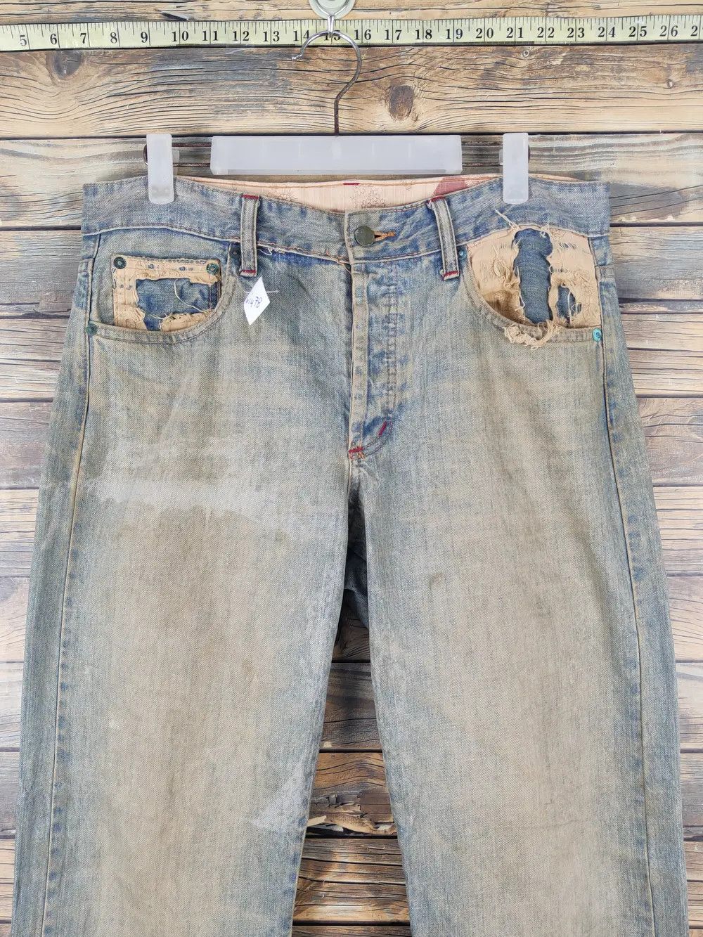 Takeo Kikuchi DL Takeo Kikuchi Blue Faded Distressed Ripped Jeans #W1478 Size US 32 / EU 48 - 13 Thumbnail