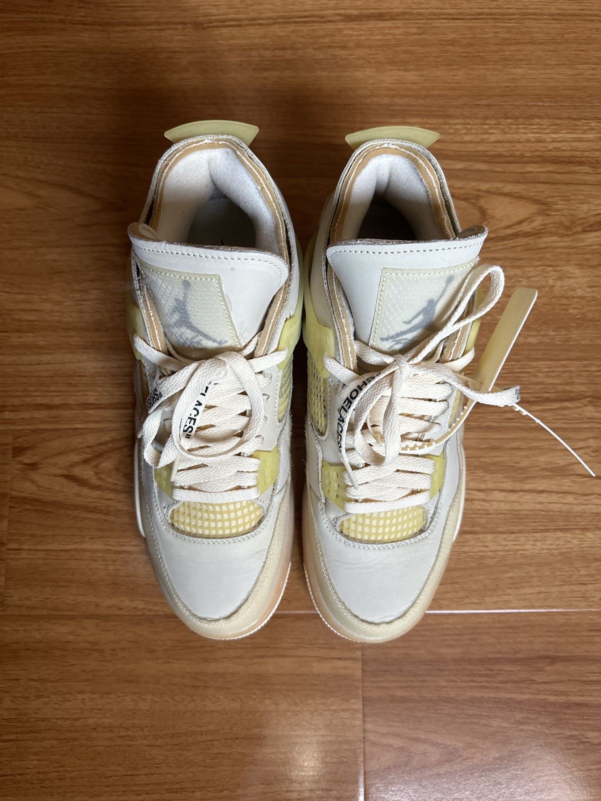 Jordan Brand × Nike × Off-White Off-White x Air Jordan 4 Retro SP ‘Sail’ Size US 10 / EU 43 - 3 Thumbnail