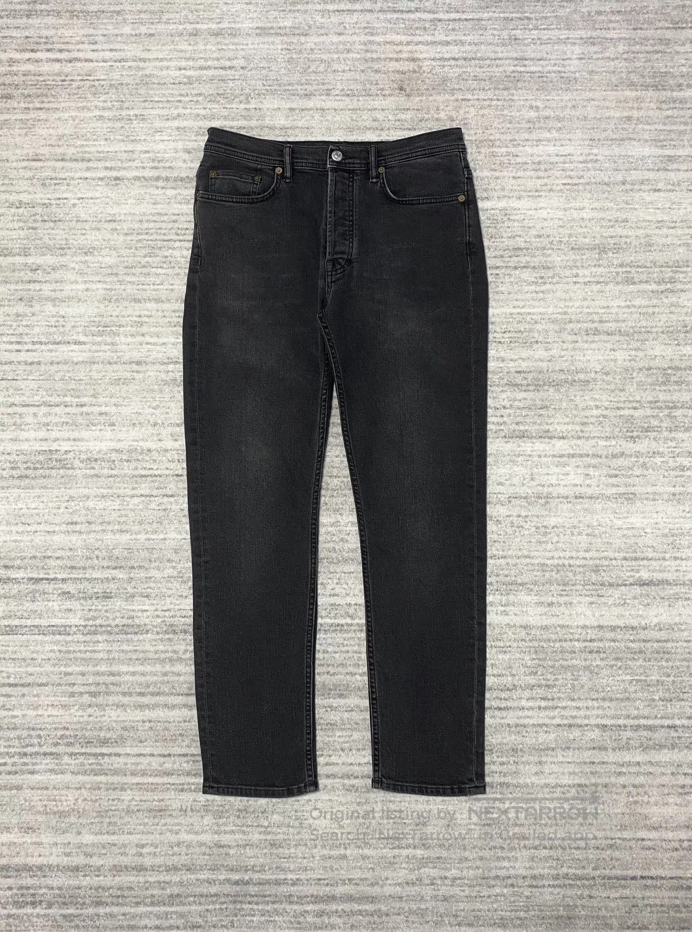 Acne Studios black slim-fit straight-leg jeans. Size US 29 - 1 Thumbnail