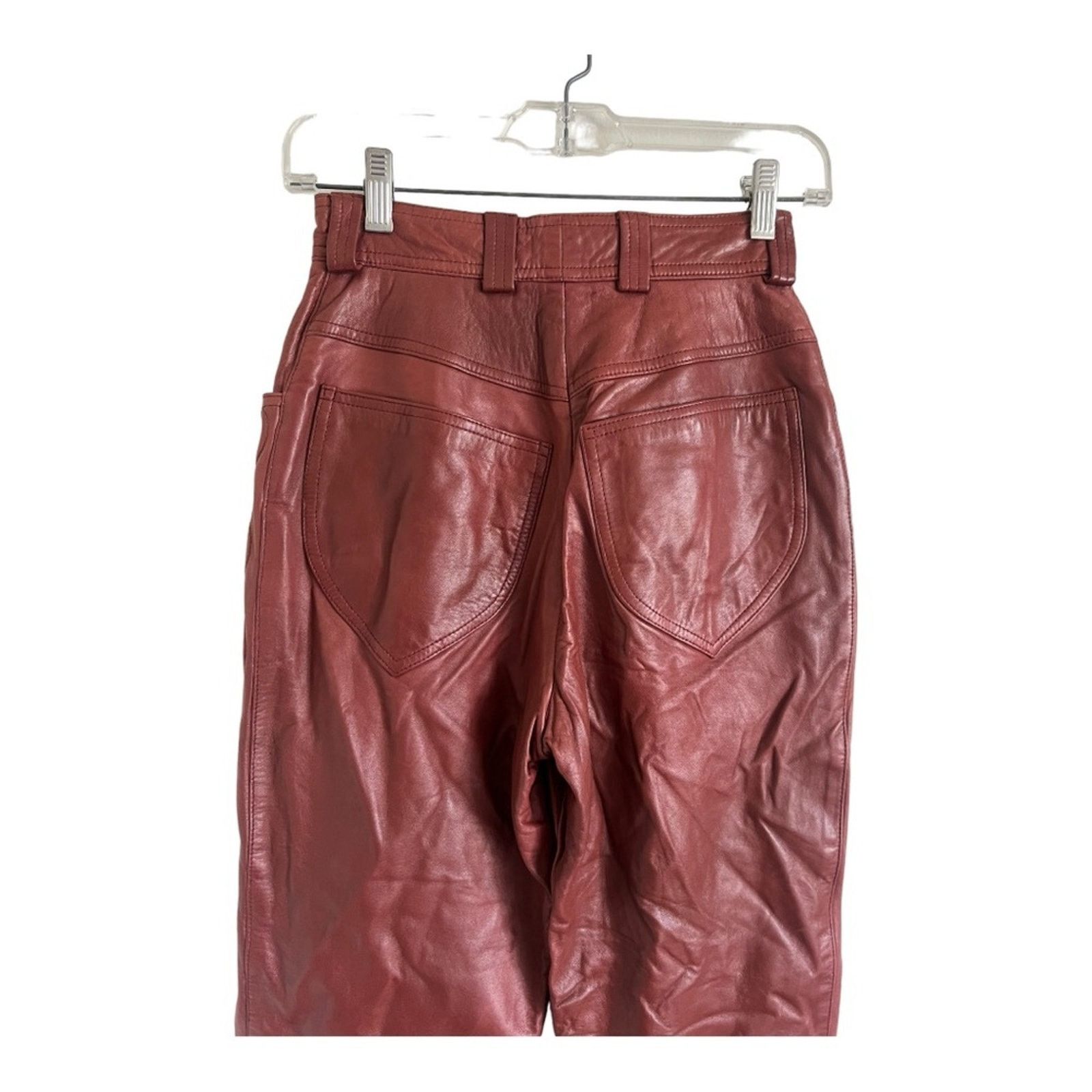 Escada 90s Escada 90s Brown Leather High Waisted Pant Size 34(US S) Size 25" / US 0 / IT 36 - 11 Thumbnail