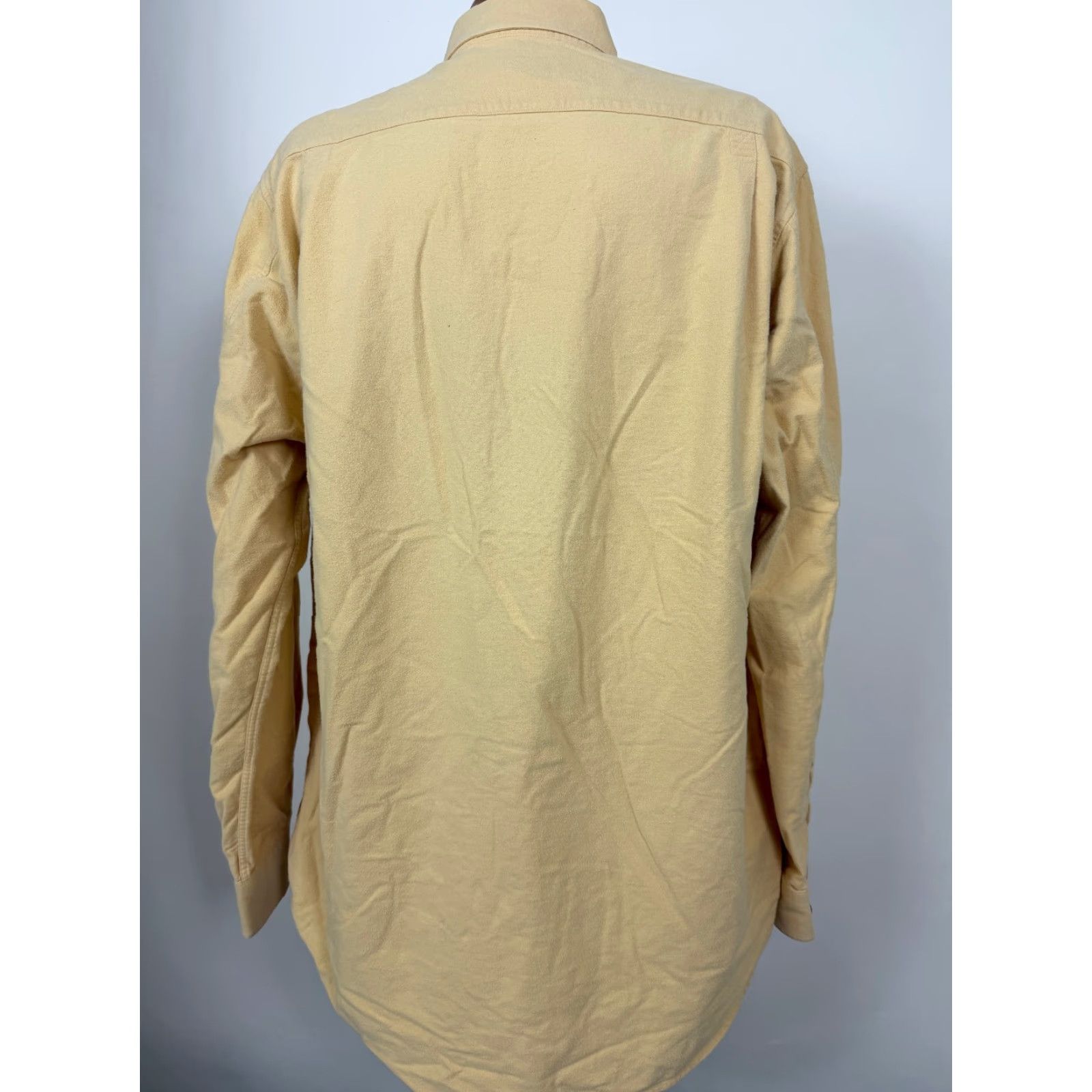 Lands' End VINTAGE Lands' End Chamois Flannel Shirt Mens XLT Tall Yellow Cotton Heavyweight Button-Up Regular Size US XL / EU 56 / 4 - 6 Thumbnail
