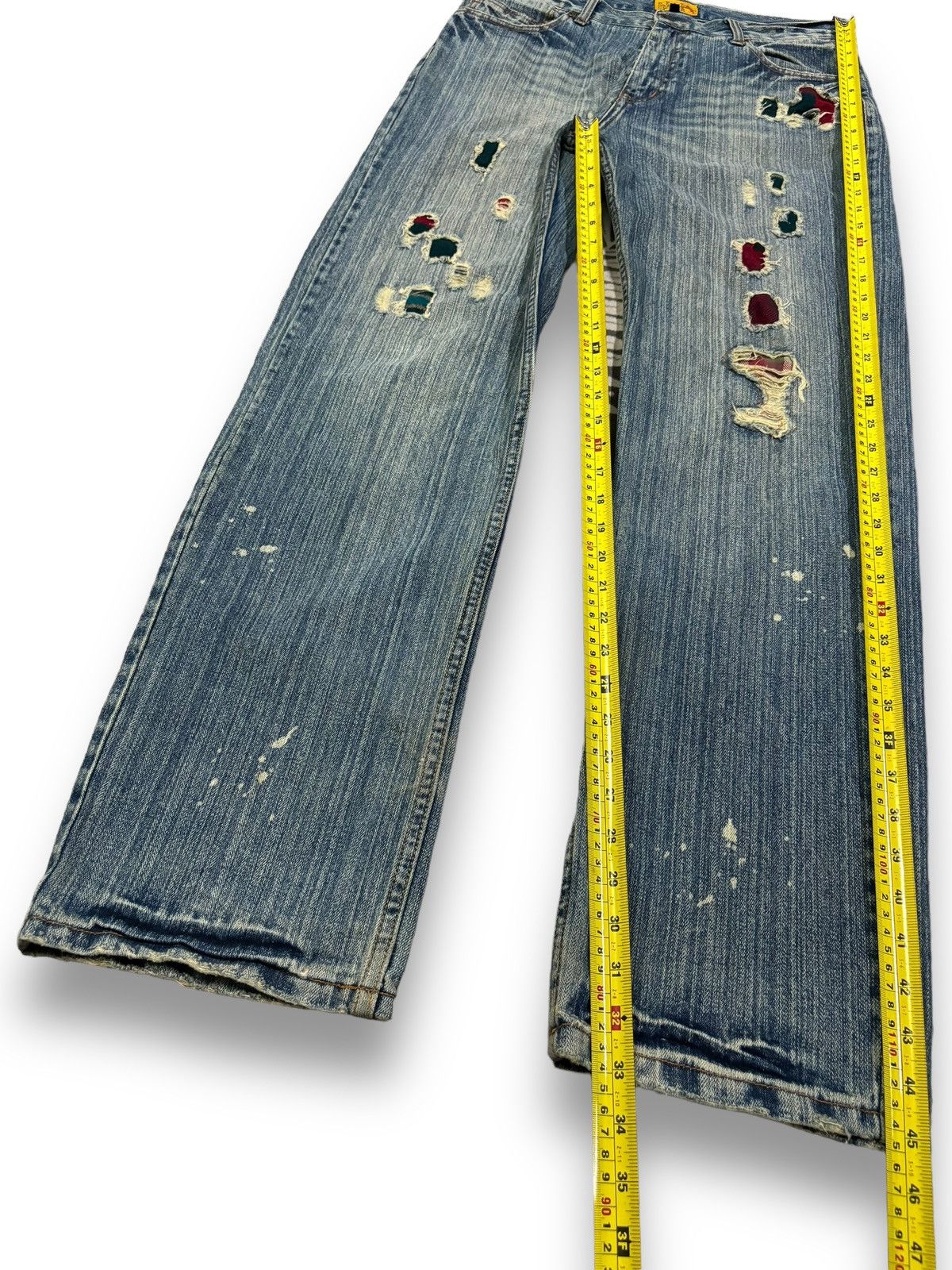 Hysteric Glamour Vintage Japanese Brand Patchwork Loose Fit Distressed Jeans Size US 33 - 14 Thumbnail