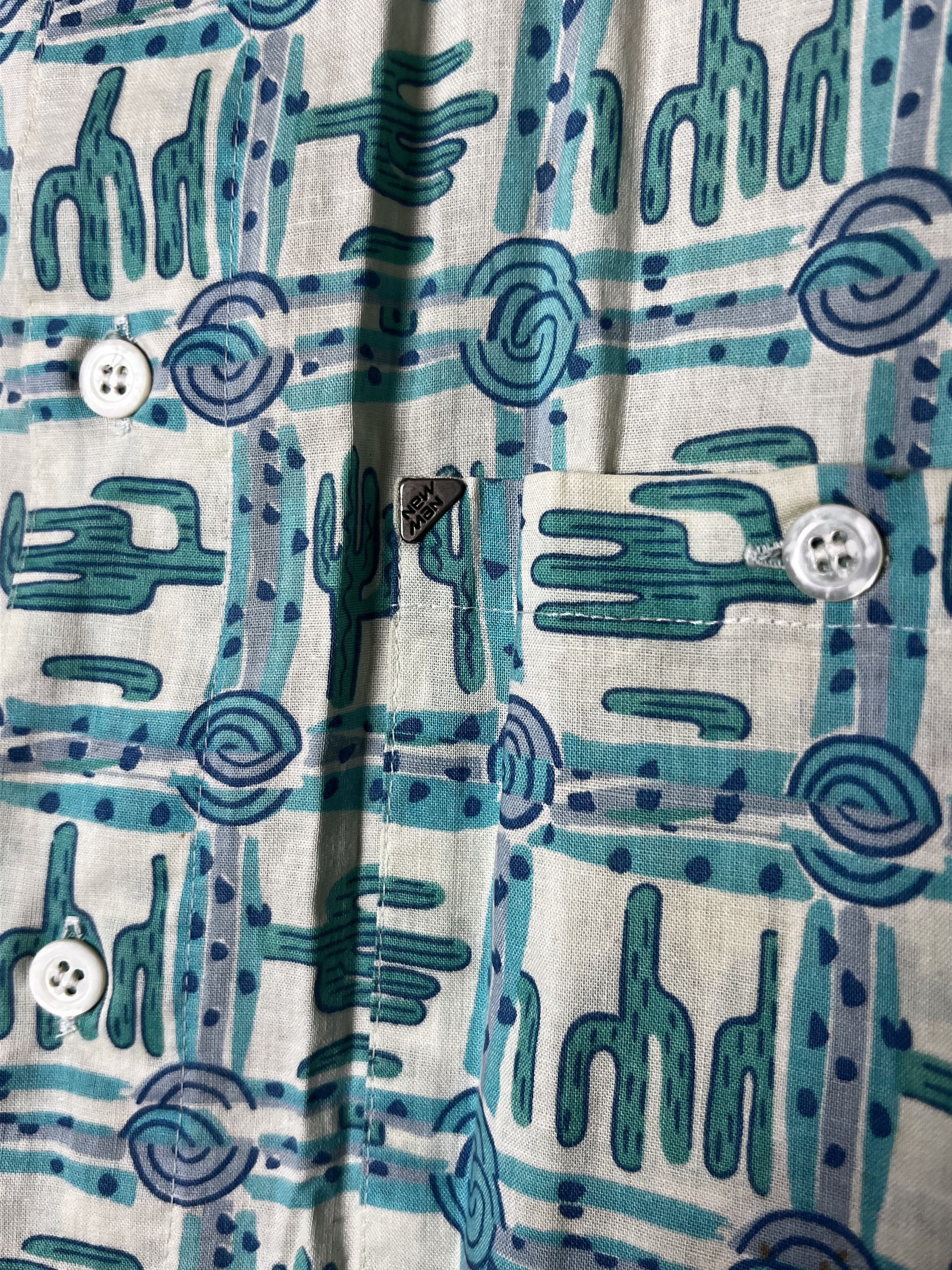 Vintage Vintage 1990's New Man Cactus Short Sleeve Button Up Shirt Size US L / EU 52-54 / 3 - 6 Thumbnail