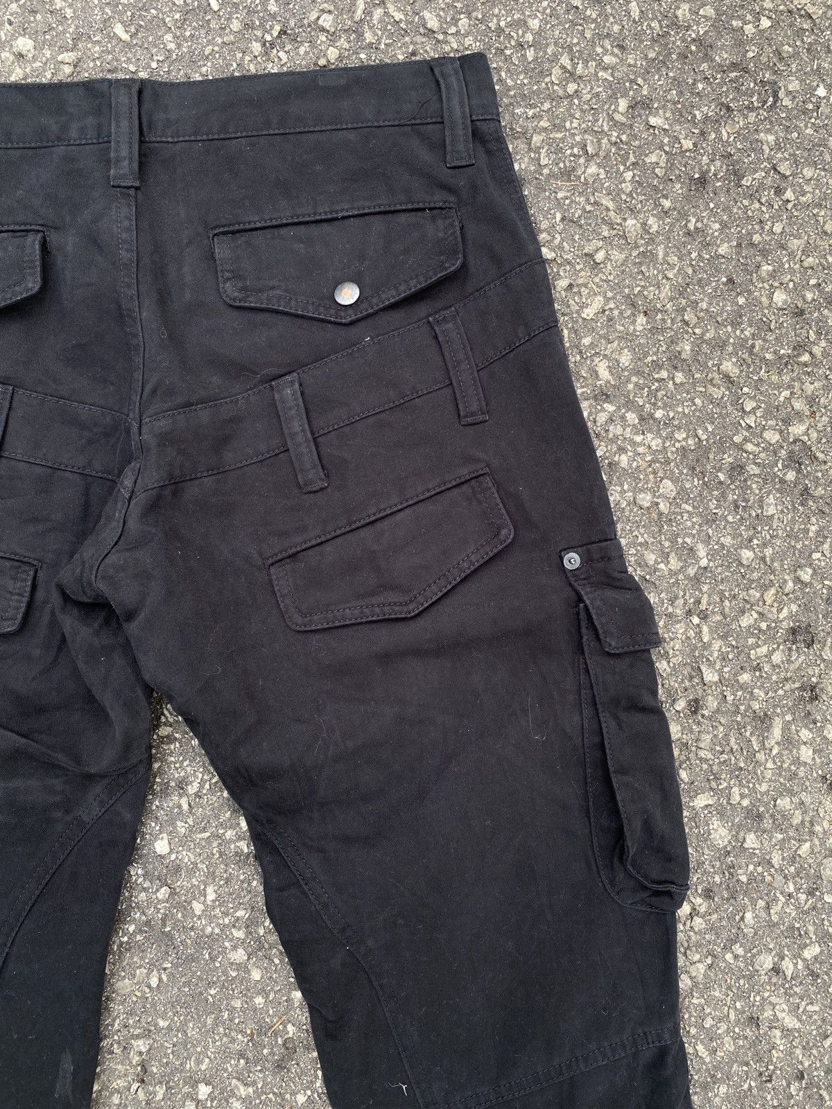Issey Miyake × Japanese Brand × Tete Homme 2000s Tete Homme Bondage Double Waist Cargo Flare Pant Size US 32 / EU 48 - 12 Thumbnail