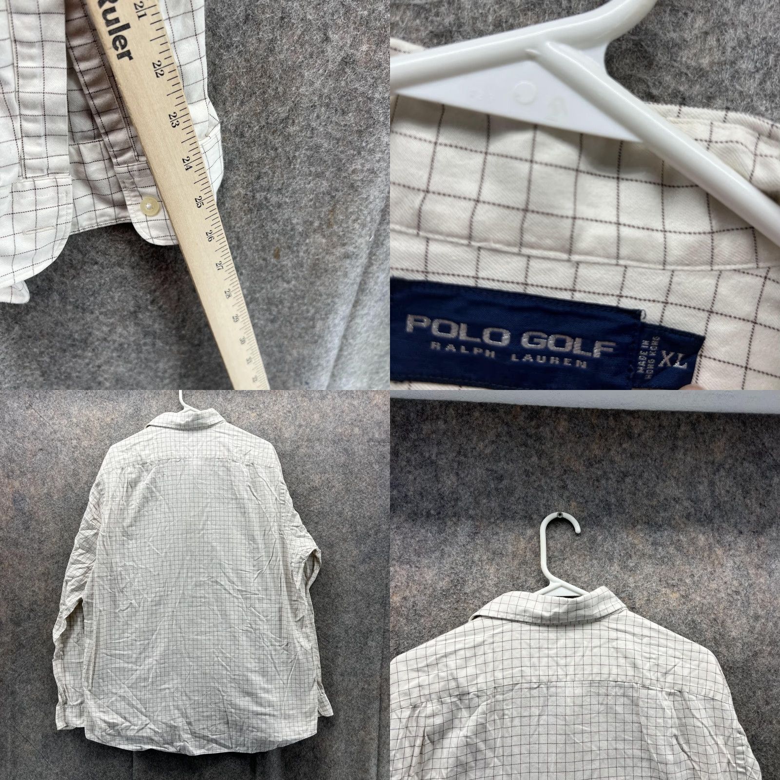 Ralph Lauren Ralph Lauren Golf Shirt Men XL White Button-Down Vintage Knit Cotton Beig­e Casual Everyday Button-Up Size US XL / EU 56 / 4 - 8 Thumbnail