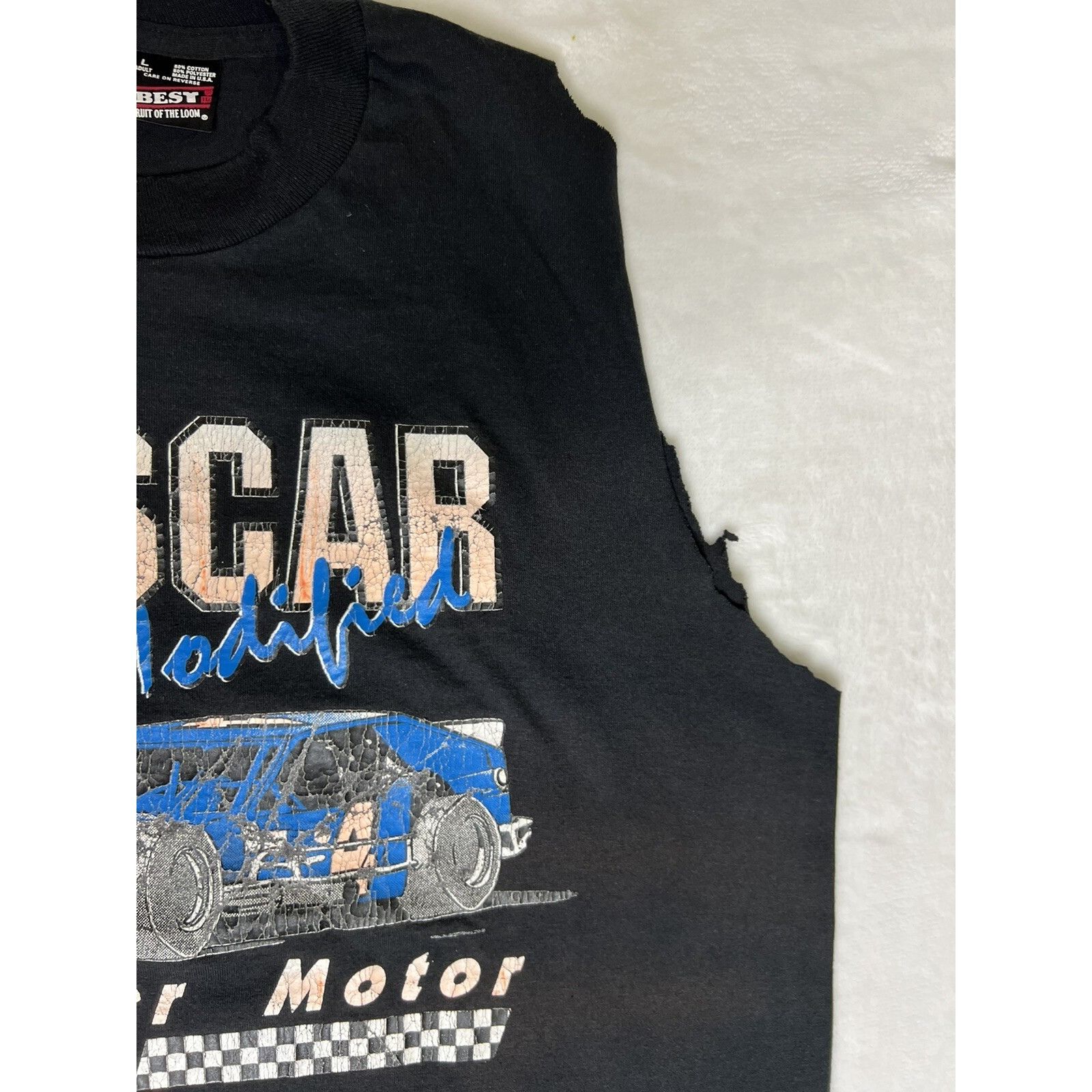 Other Vintage NASCAR Modified Cut Off Shirt Single Stitch Steger M Size US L / EU 52-54 / 3 - 5 Thumbnail